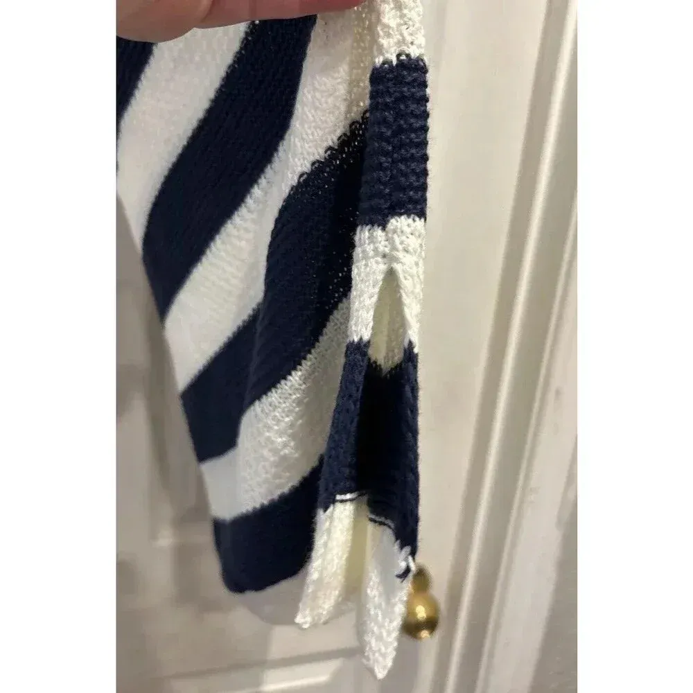 Staccato‎ Womens Large Knit Vest Top Sleeveless Blue White Stripe Nautical - Image 5