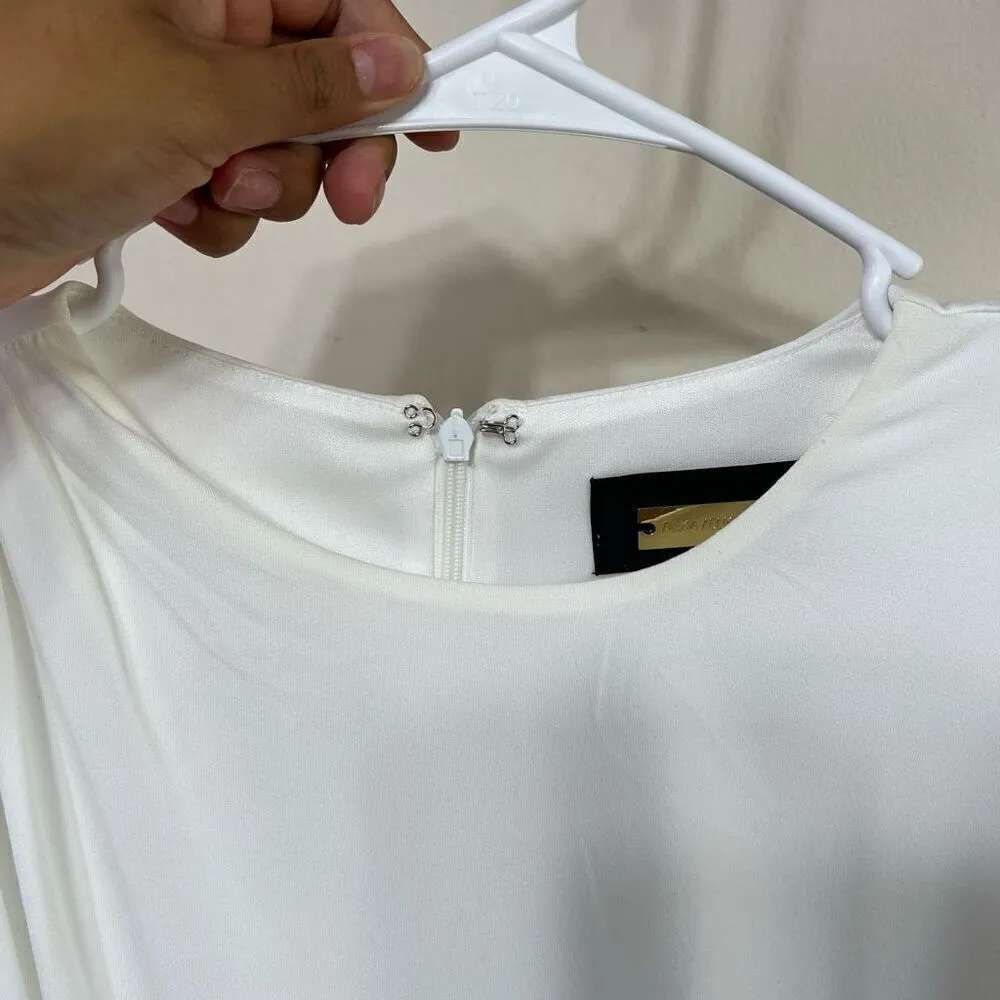 Alexia Admor Nicolette Draped Bodice Event Dress Off White Medium - Image 6