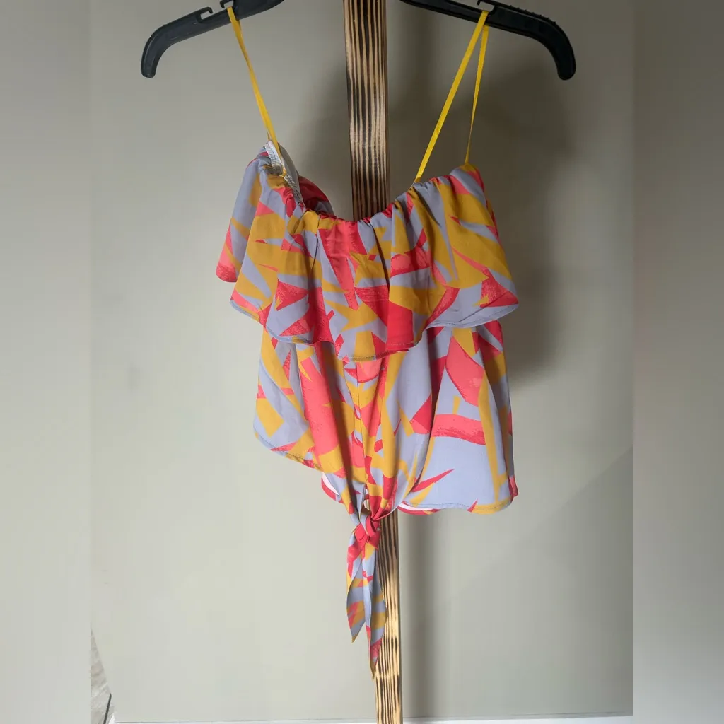 Pink Lily Strapless Tie-Front Ruffle Top – Women’s Size Small - Image 3