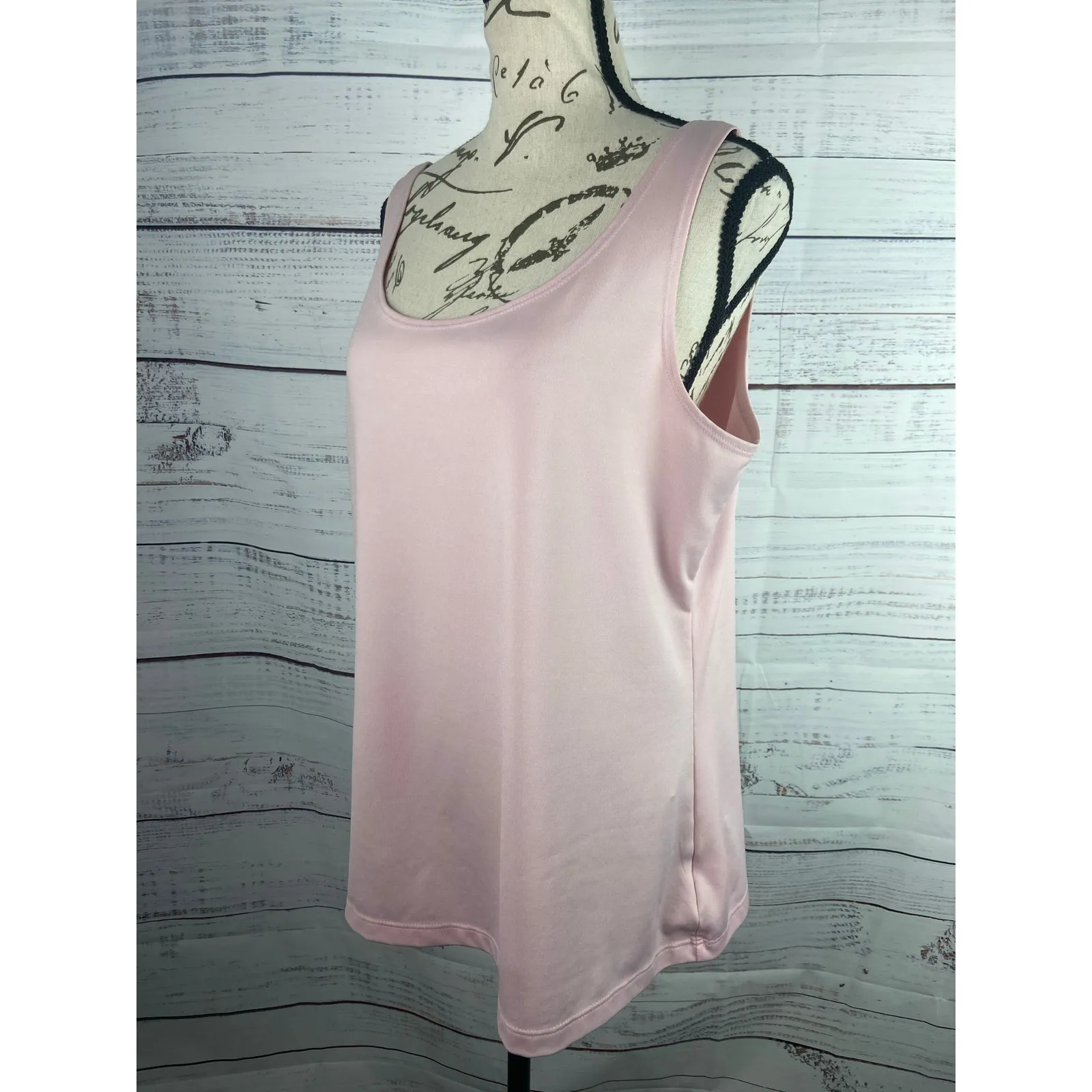 Susan Graver Essentials Tank Womens L Pink Butterknit Layering Scoop Neck - Image 5