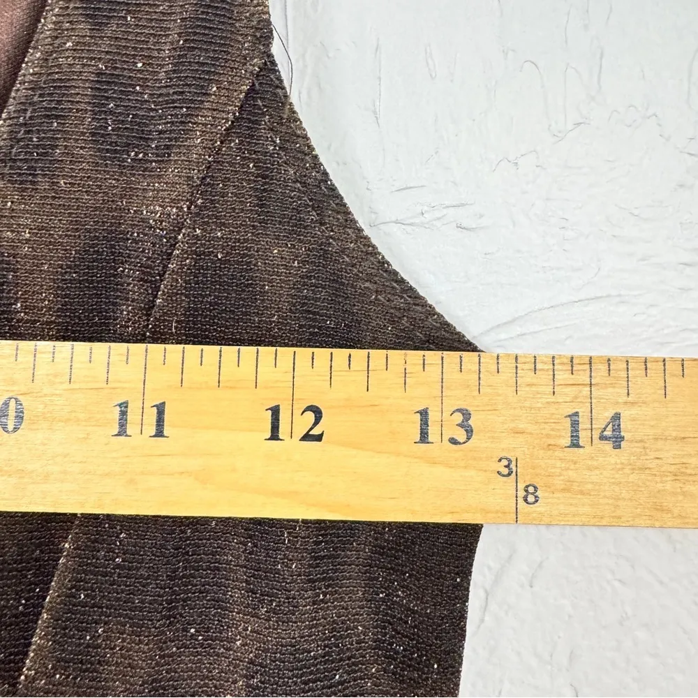 Vintage Scott McClintock Brown Leopard Print Maxi Dress Womens 6 Formal Glitter - Image 3