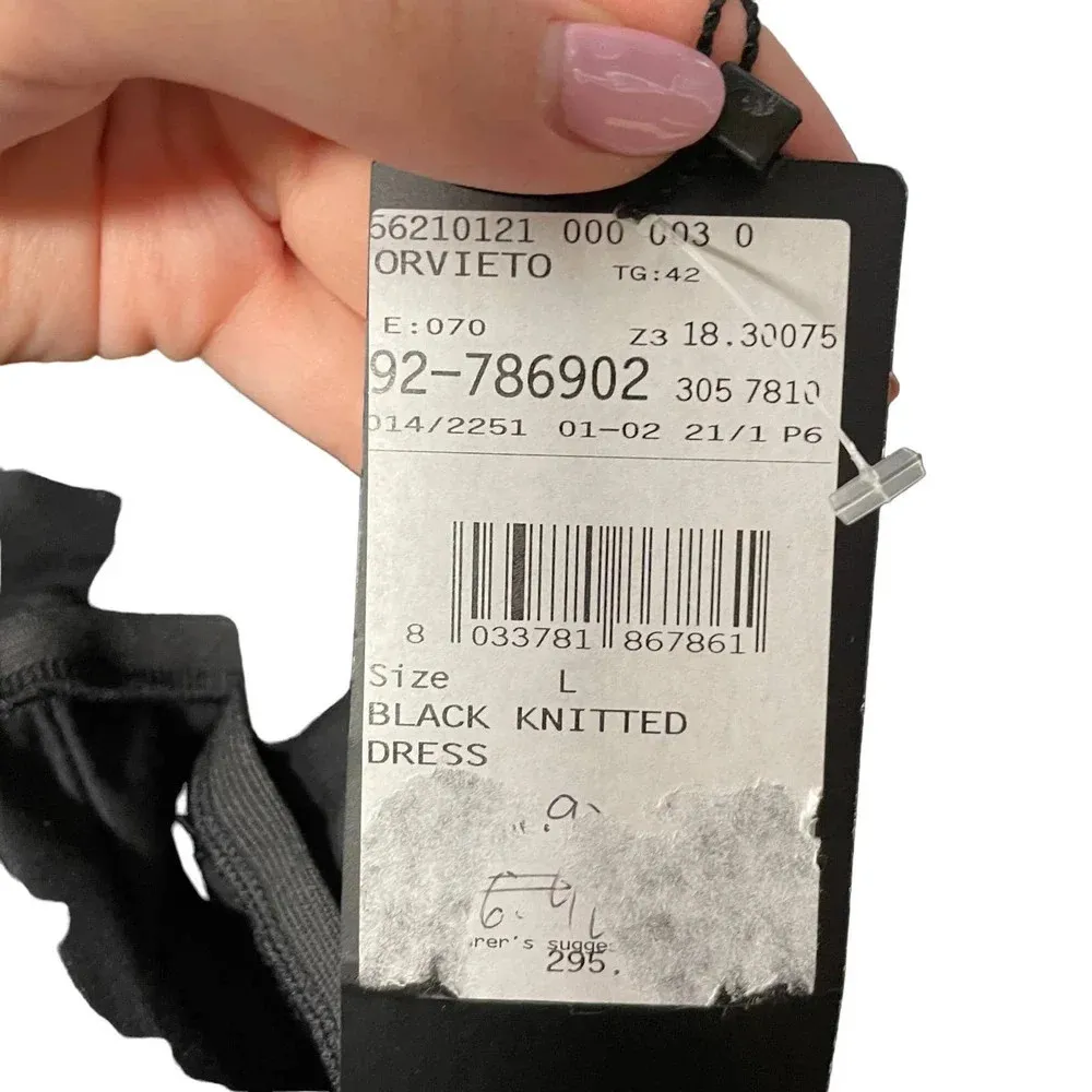 Max Mara  Weekend Black Draped Sleeveless Jersey Dress Size Large‎ - Image 6