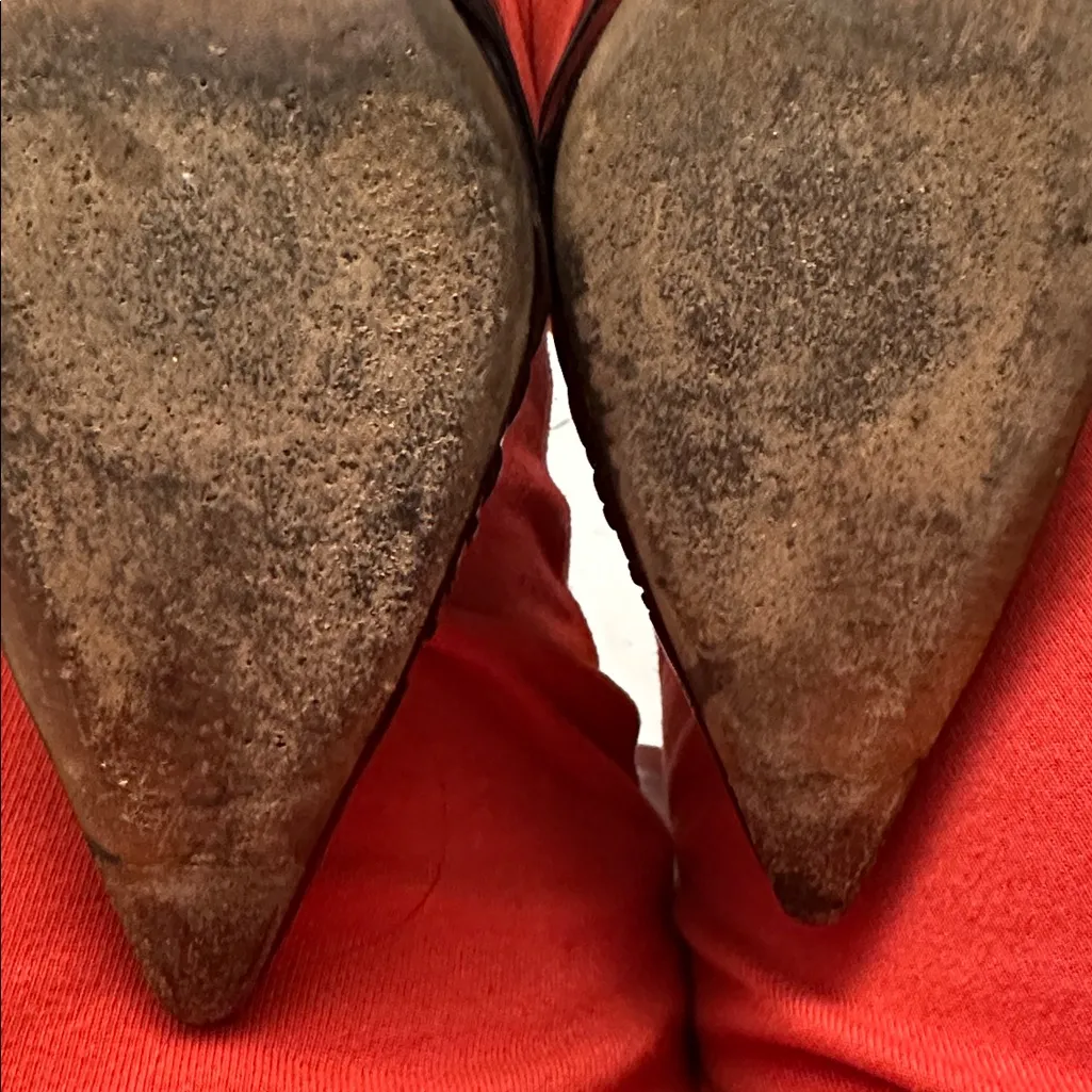 Jimmy Choo brown raisin Merlot shirred patent heels size 40 9.5 EUC hot! $750 - Image 11