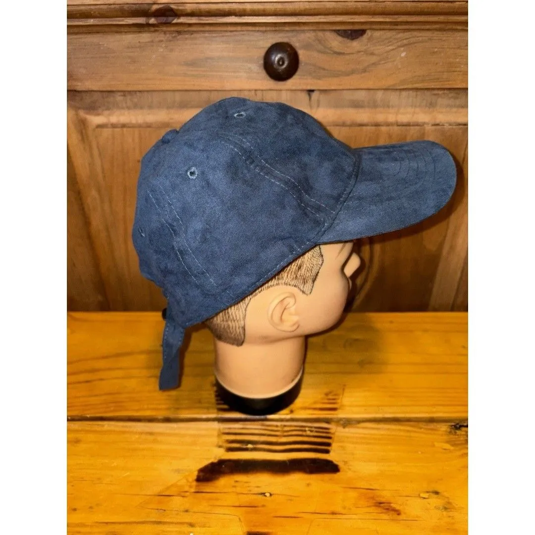 Navy Blue Baseball Suede Visor Trucker Hat Caps Solid Unisex Adjustable - Image 3