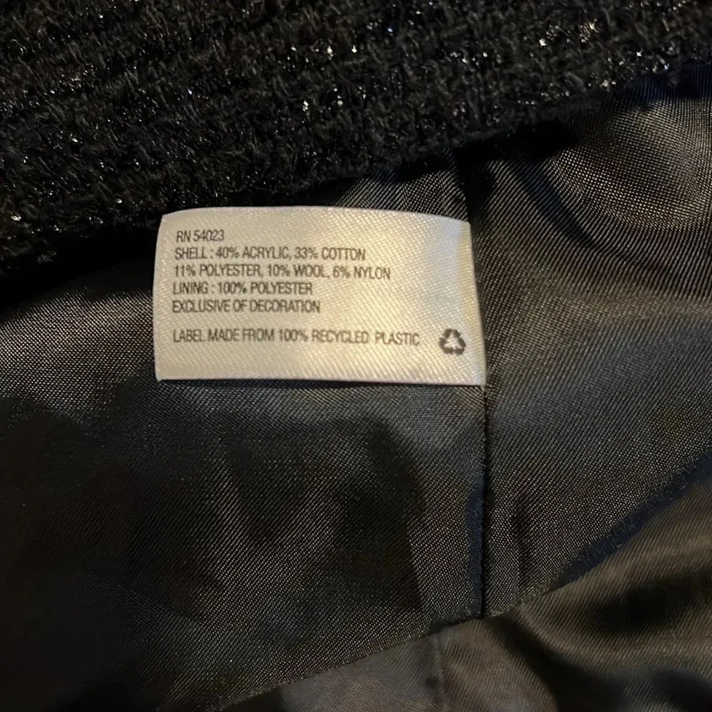 * Gap Women’s Zip Up Wool Blend Long Sleeve Black Jacket With Pockets 1076 - Image 4