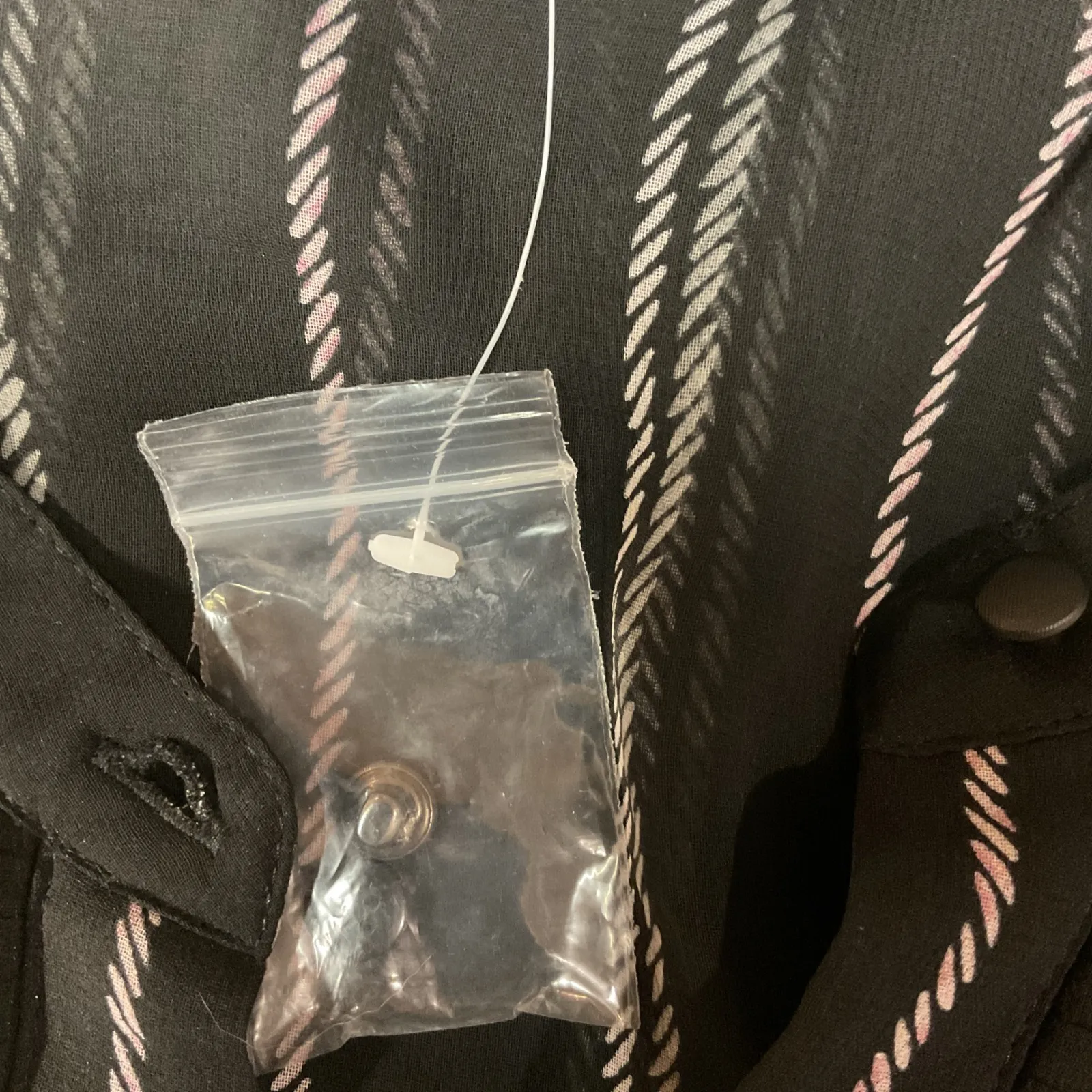 White House Black‎ Market Black Striped Ruffled Blouse M Sheer Long Sleeve - Image 11