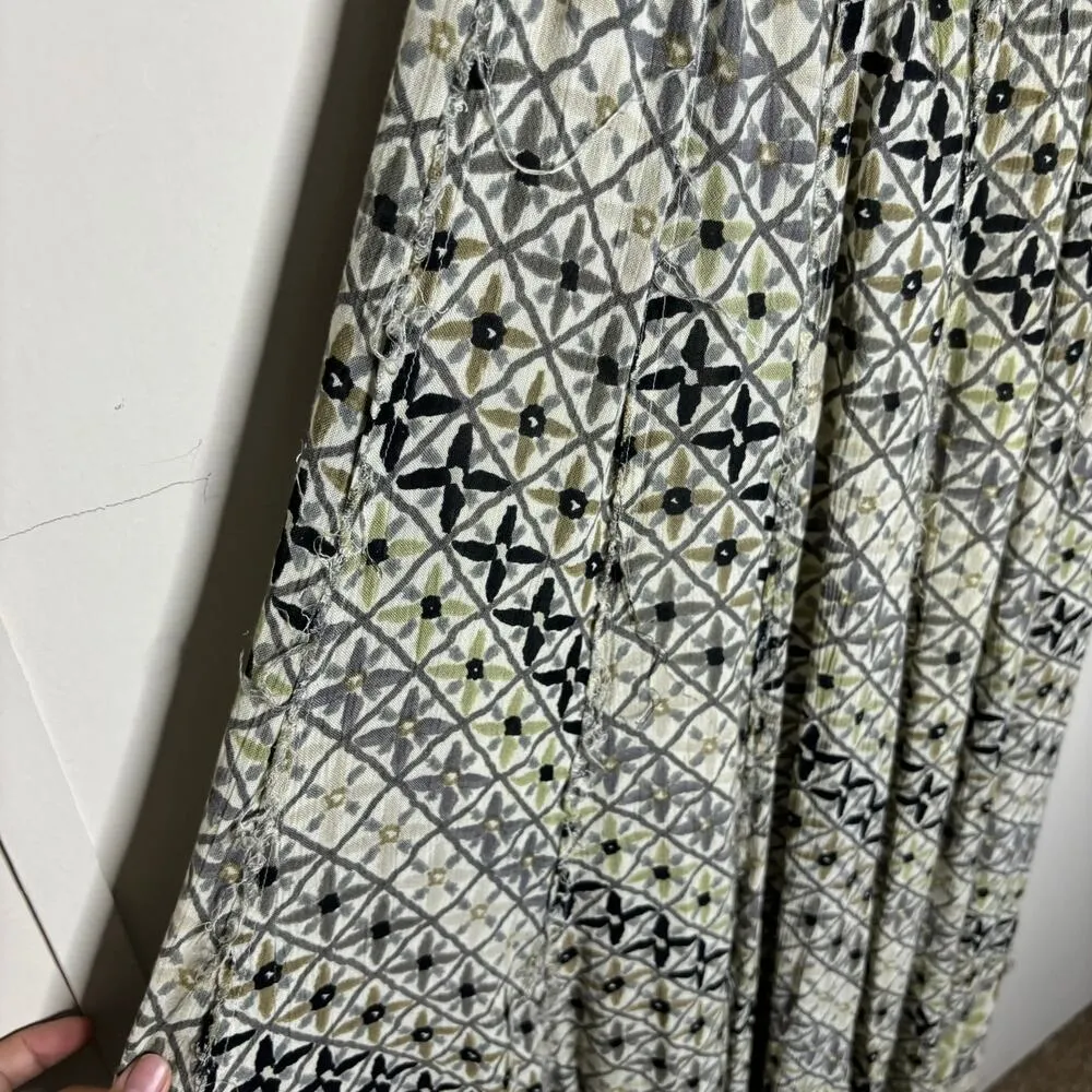 Free People One Black Floral Vintage Maxi Skirt Sz S - Image 5