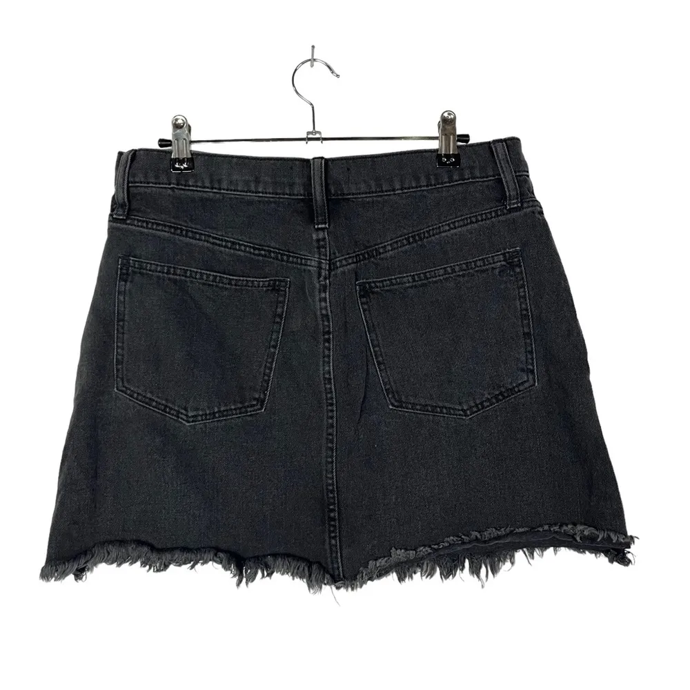 Madewell Black Rigid Denim A-Line Mini Skirt 29 - Image 64
