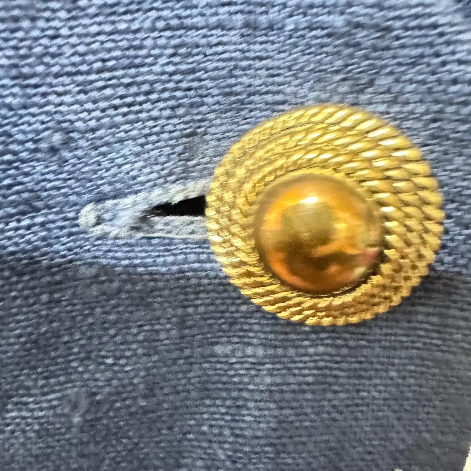 Y2K NY Sake Navy sailor Linen Double Breasted V Neck Sheath Dress Size 12 Blue - Image 3