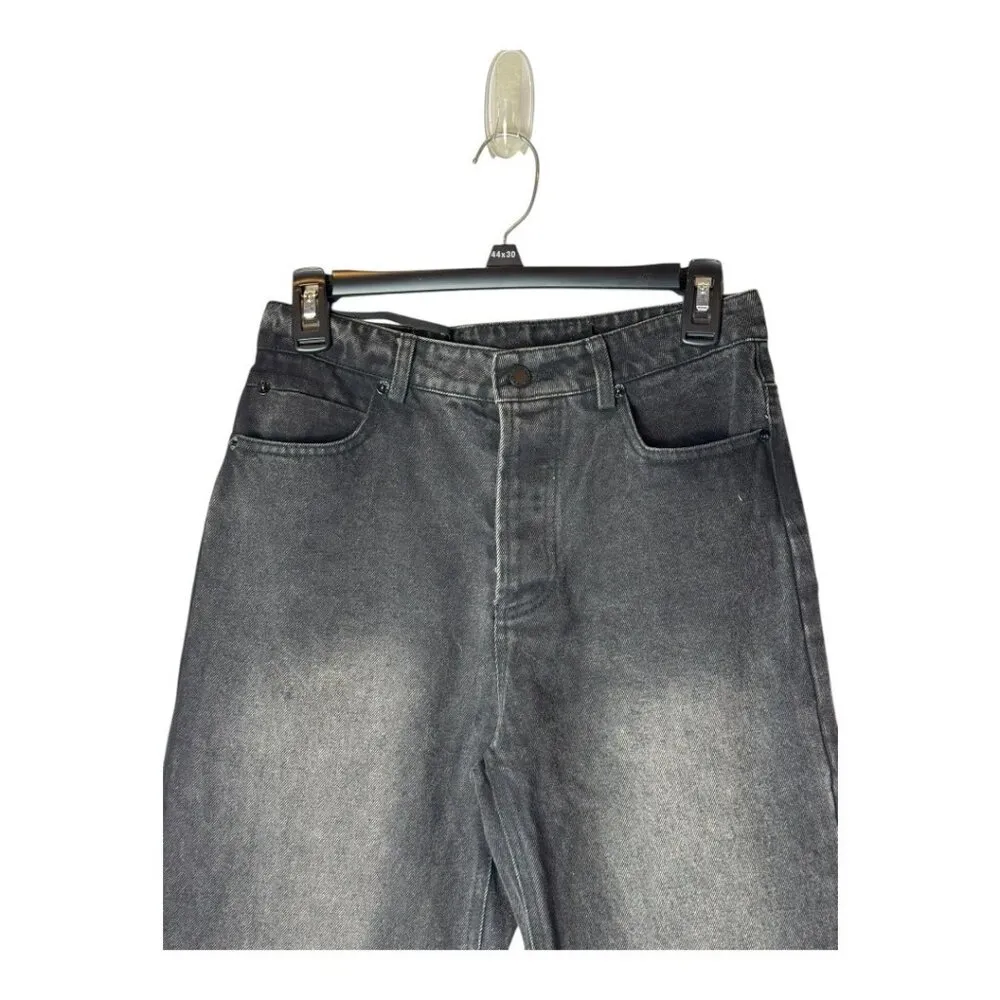 Alexander Wang Jeans Women Medium Black Rhinestone Strap High Rise‎ Straight Leg - Image 3