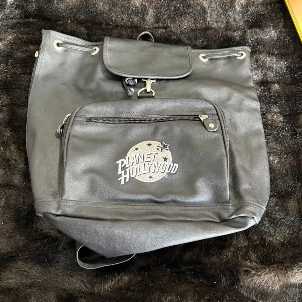 PLANET HOLLYWOOD Embroidered Vinyl  Backpack 15x17 bags purses - Image 1