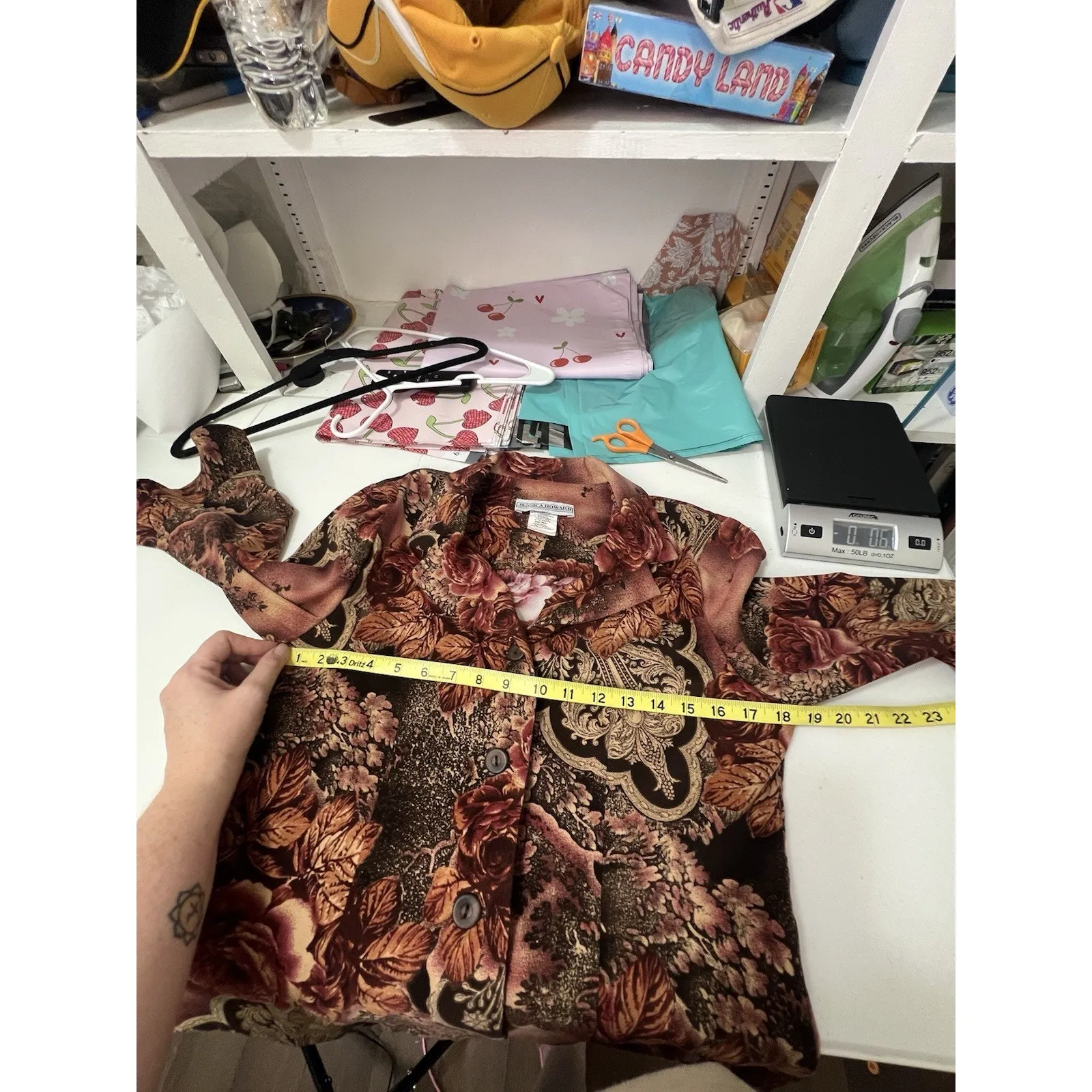 Vintage Jessica Howsrd Floral Button Down ruffle Sleeve Jacket/blazer EUC Size 8 - Image 8