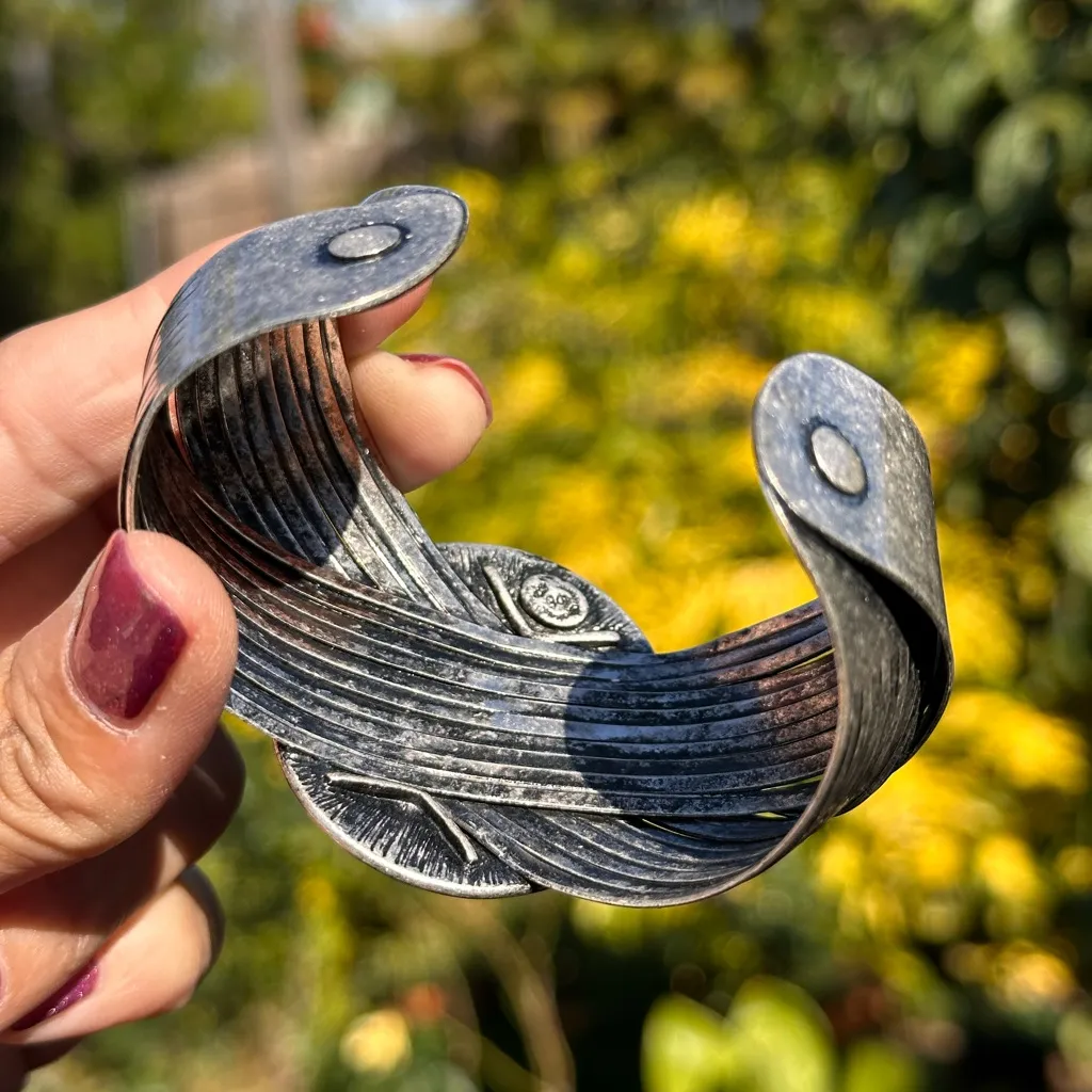 Premier Designs Silver Red Vintage Boho Stone Cuff Women’s Fashion Bracelet - Image 6