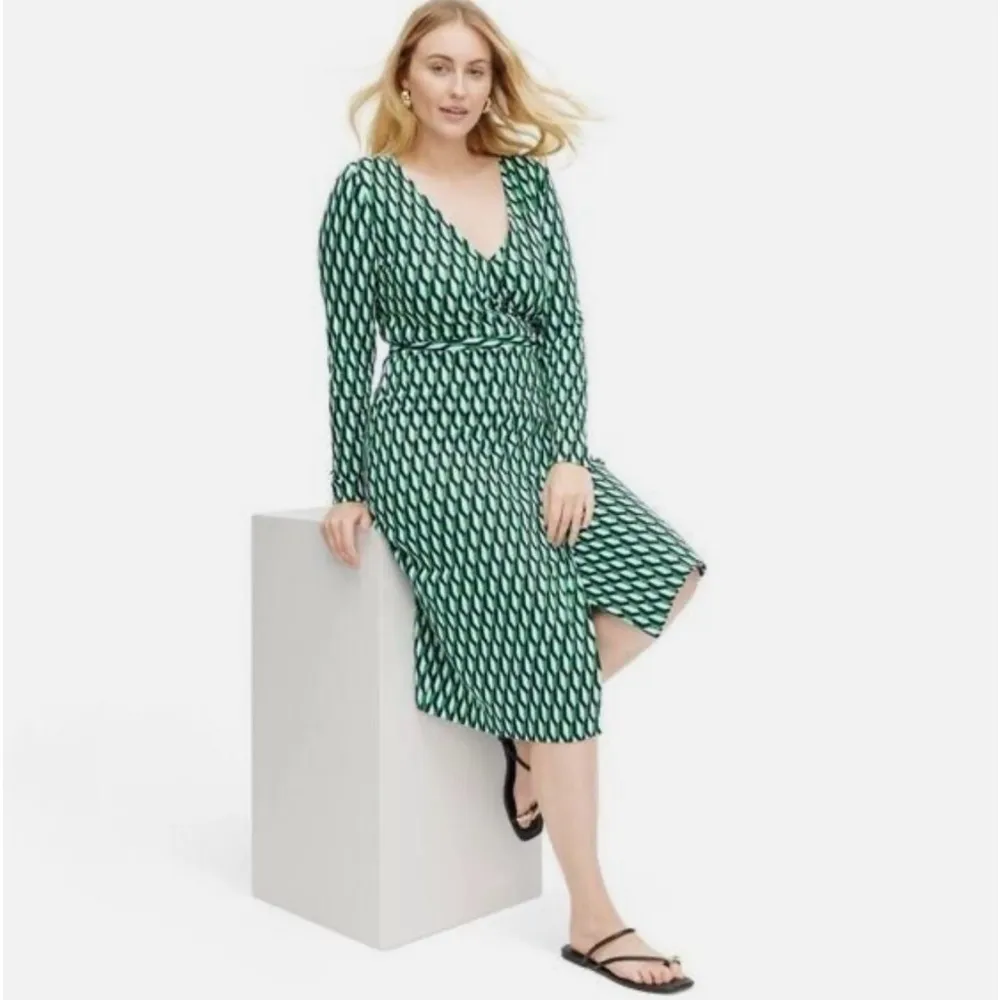 Diane Von Furstenberg x Target Wrap Dress Geometric Long Sleeve V Neck NEW XXS - Image 2