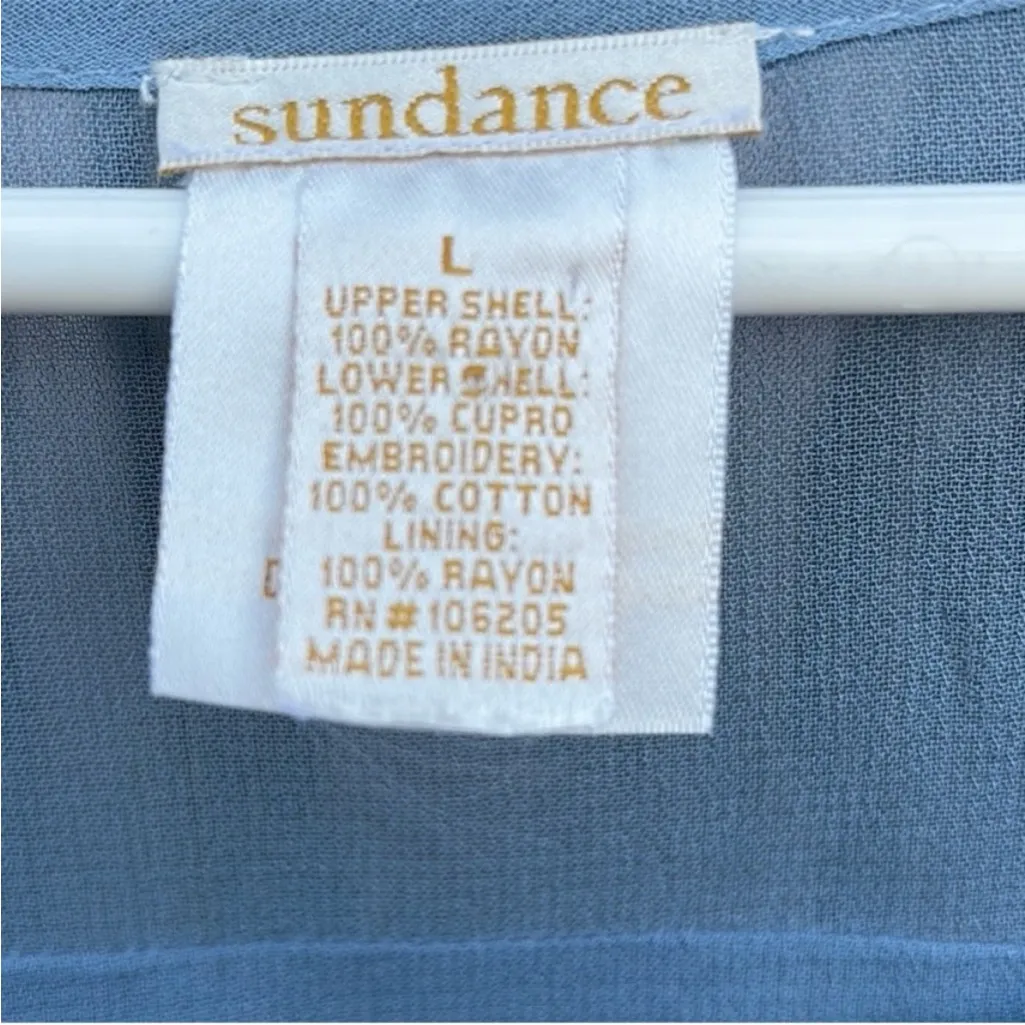 EUC Sundance Twilight Embroidered
Chiffon Shift Dress Size Large - Image 3