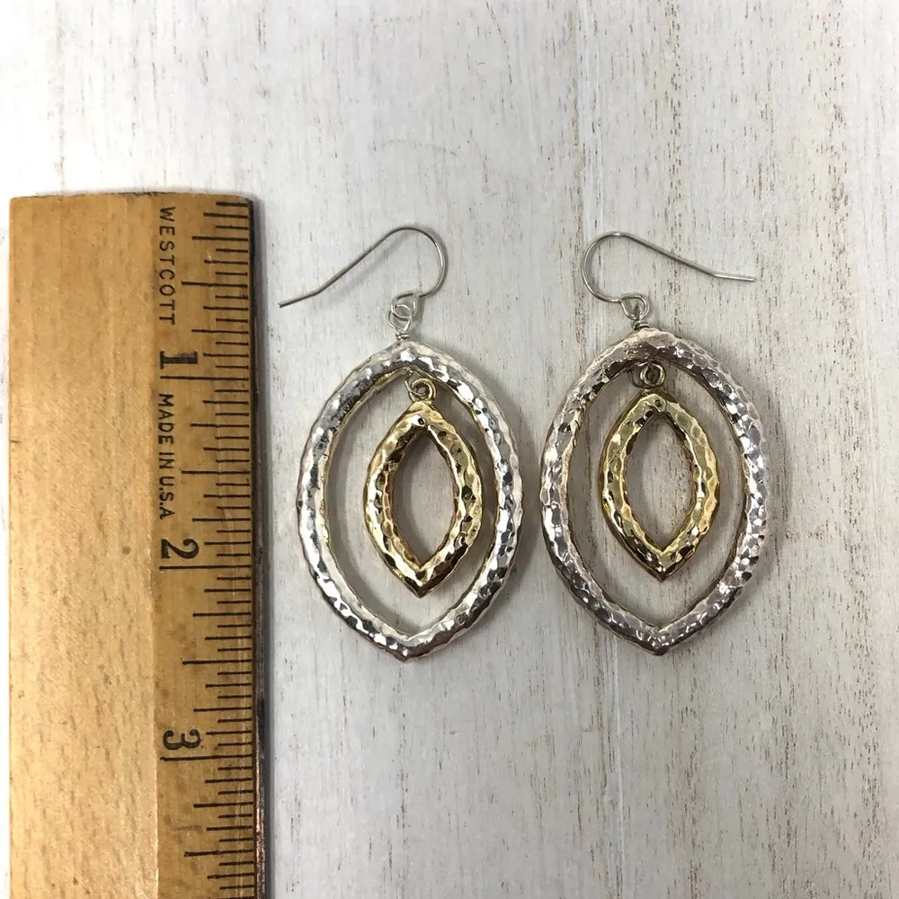 🆕sterling silver dual tone hammered earrings - Image 7