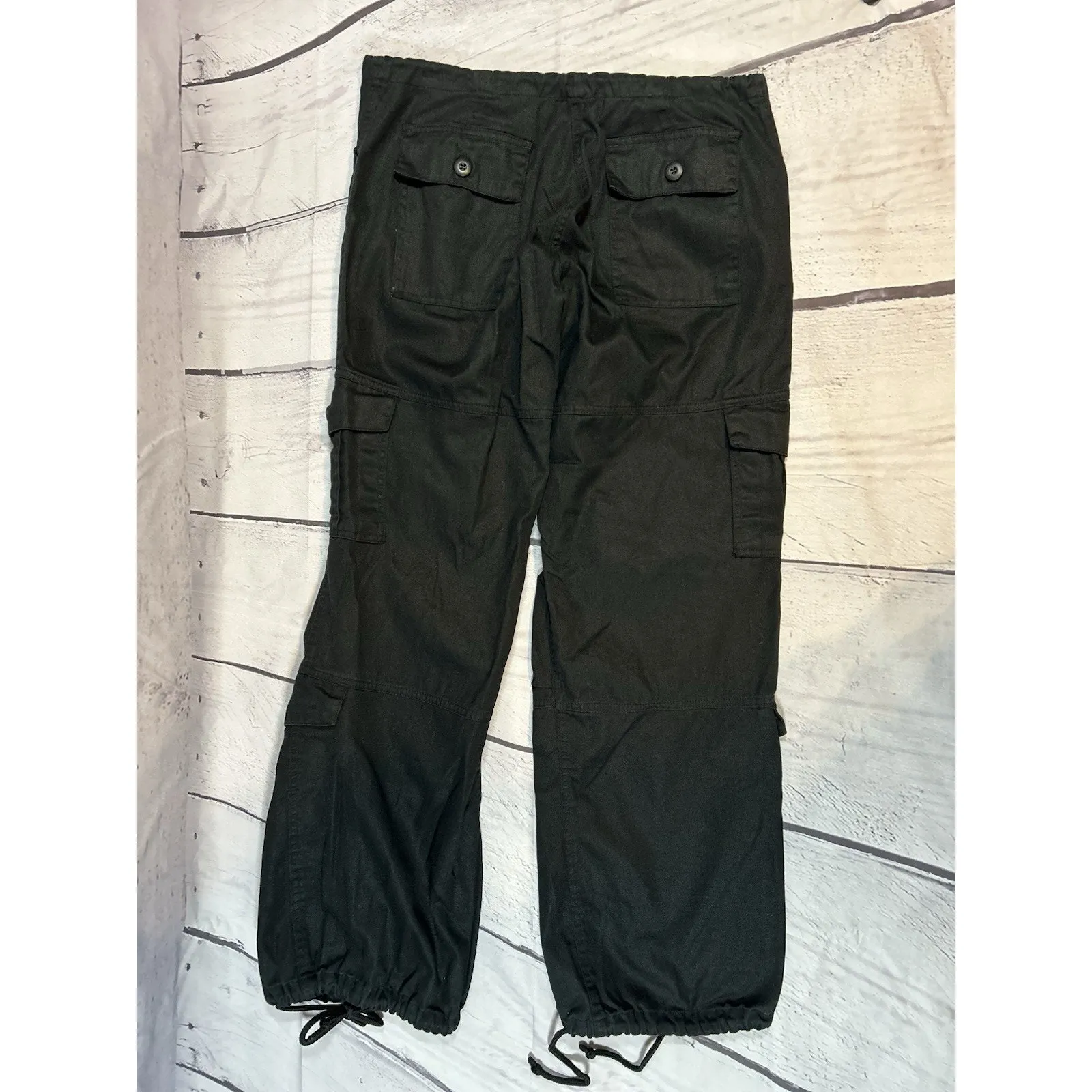 Iam Koko.LA Black Cargo Pants Size L/XL Drawstring Low - Image 2