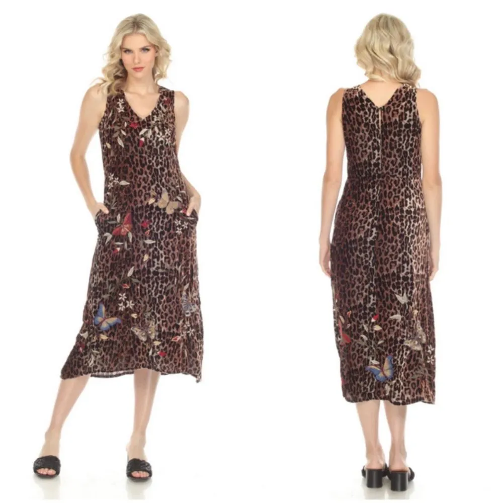 💕JOHNNY WAS💕 Penelope Maxi Tank Dress ~ Floral Butteryfly Embroidered XXS NWOT - Image 8