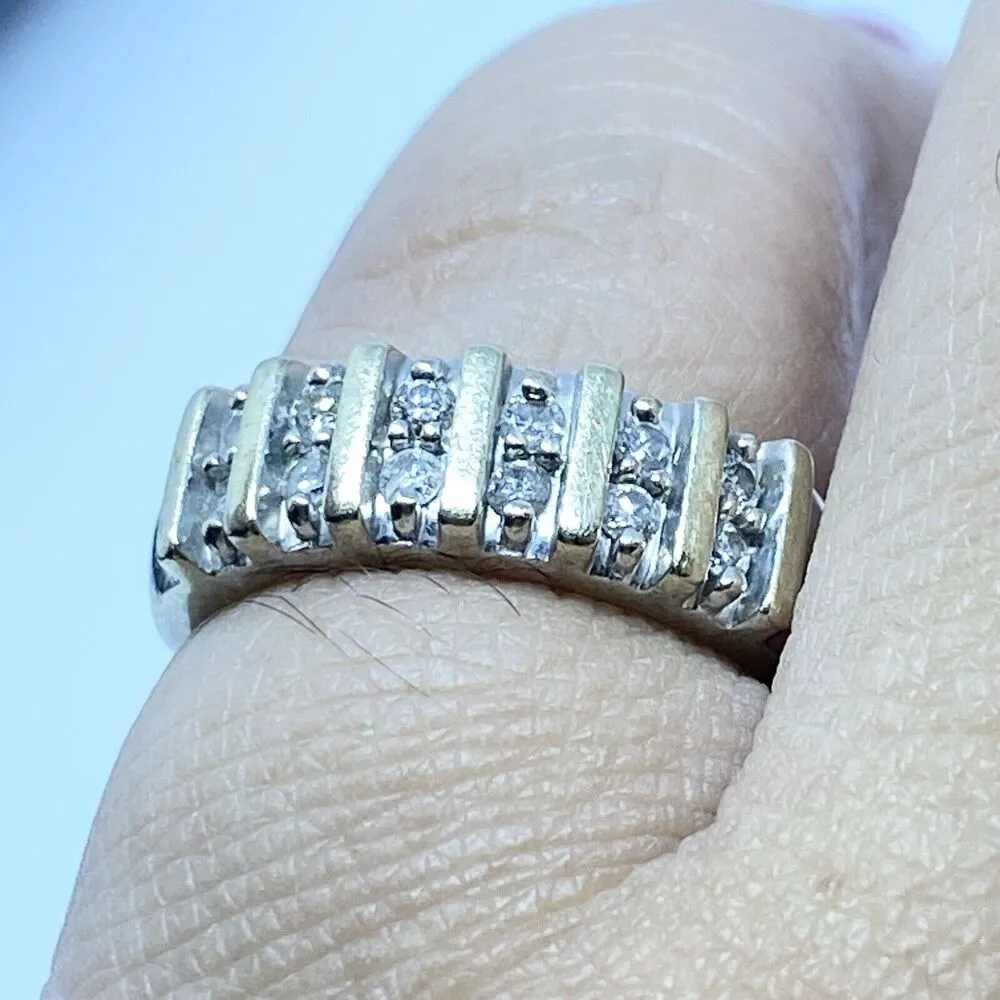 Vintage SIGNED Alwand Vahan Solid Yellow Gold .25 CT DIAMOND RING SIZE 5.5 - Image 9