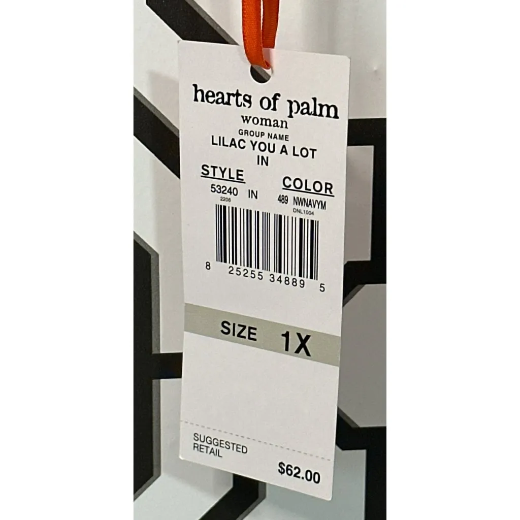 NWT Hearts of Palm Lilac You A Lot V Neck Blurry Floral Blouse Size 1X Plus Size Blue - Image 5