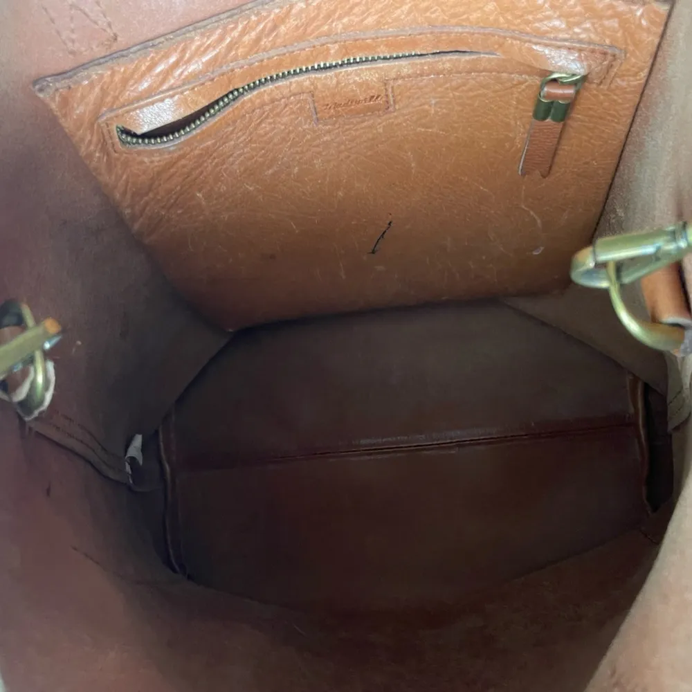 Madewell Brown Leather Transport Tote Bag - Image 9