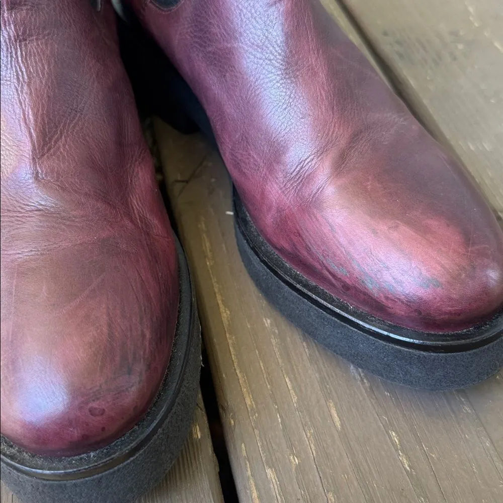 No. 6 Store Leather Ankle Chelsea Boots in Burgundy 10 women’s Red - Image 8
