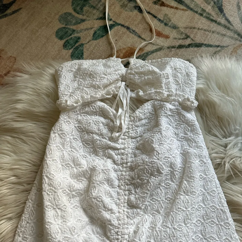 FOR LOVE AND LEMONS Sand Dollar Mini Dress In White - Image 6