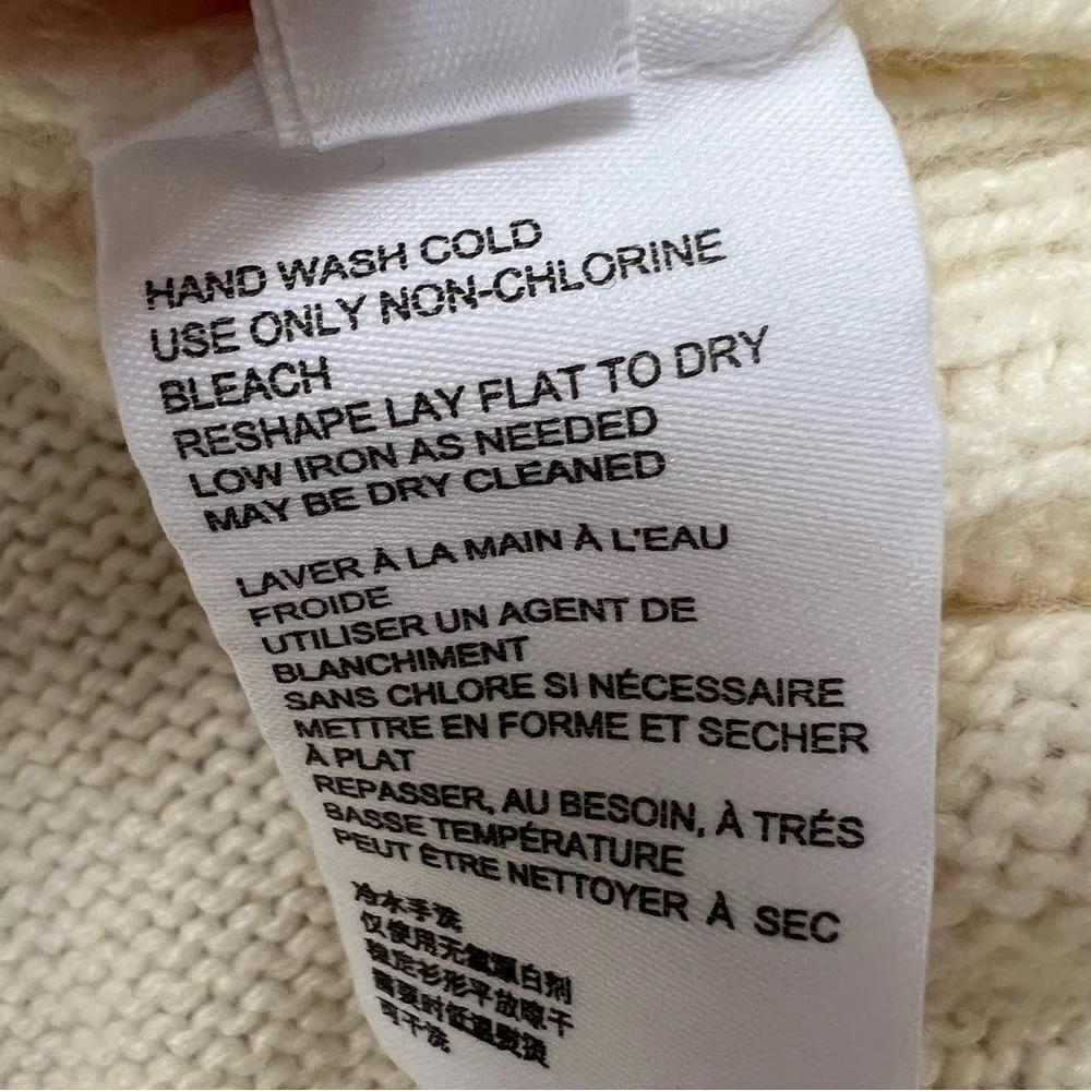 ANTHROPOLOGIE Blair Slouchy Turtle Neck Sweater in Cream Off White Size Medium - Image 11