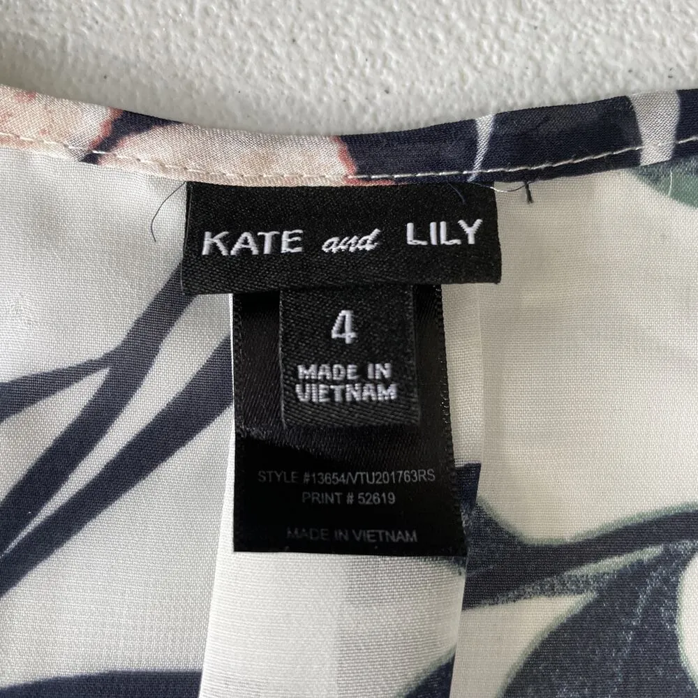 Kate and Lily Womens Floral Chiffon Wrap Maxi Dress Size 4 Semi Sheer Top Fairy Pink - Image 6