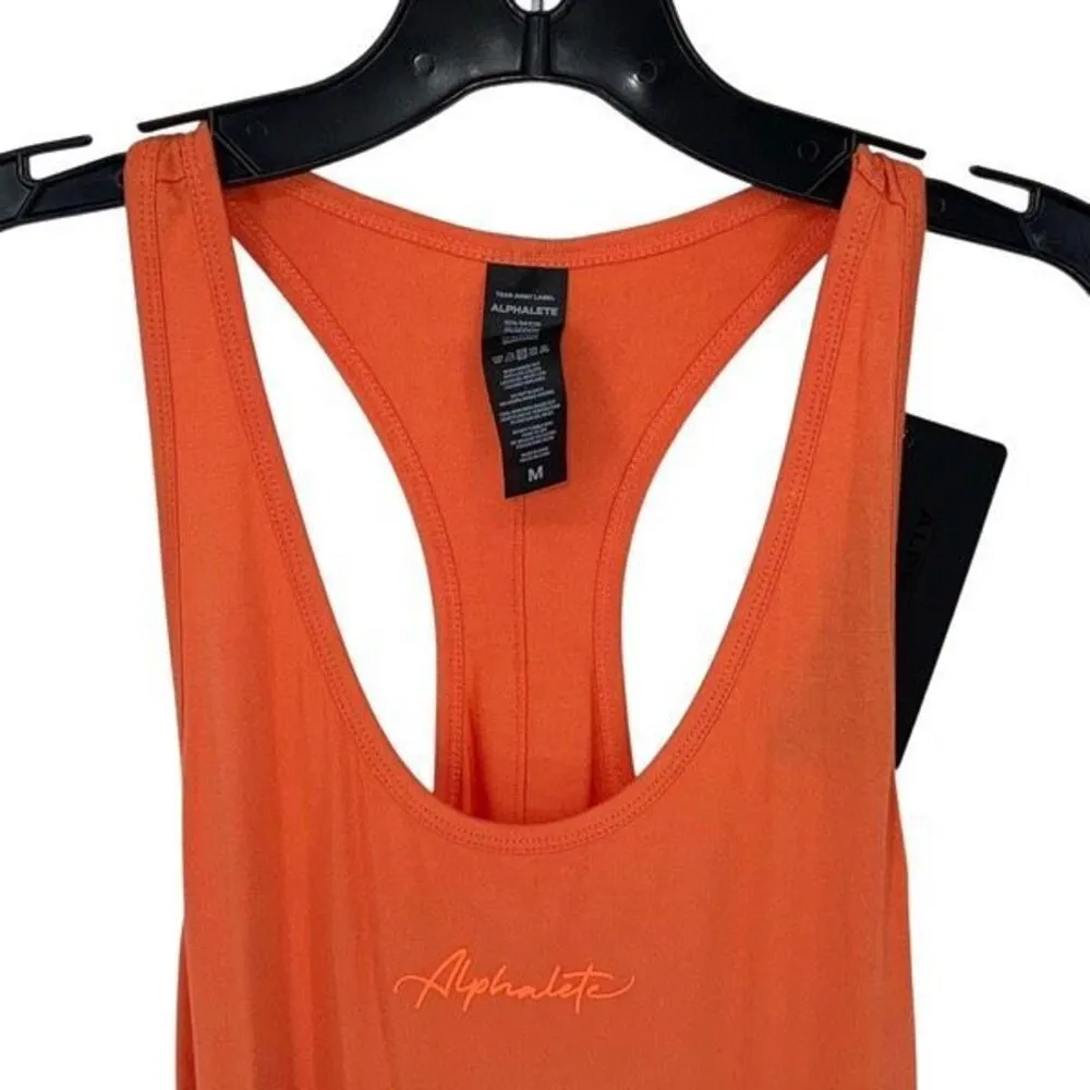 Alphalete Women’s RacerBack‎ Activewear Tank Top Orange NWT Medium - Image 2