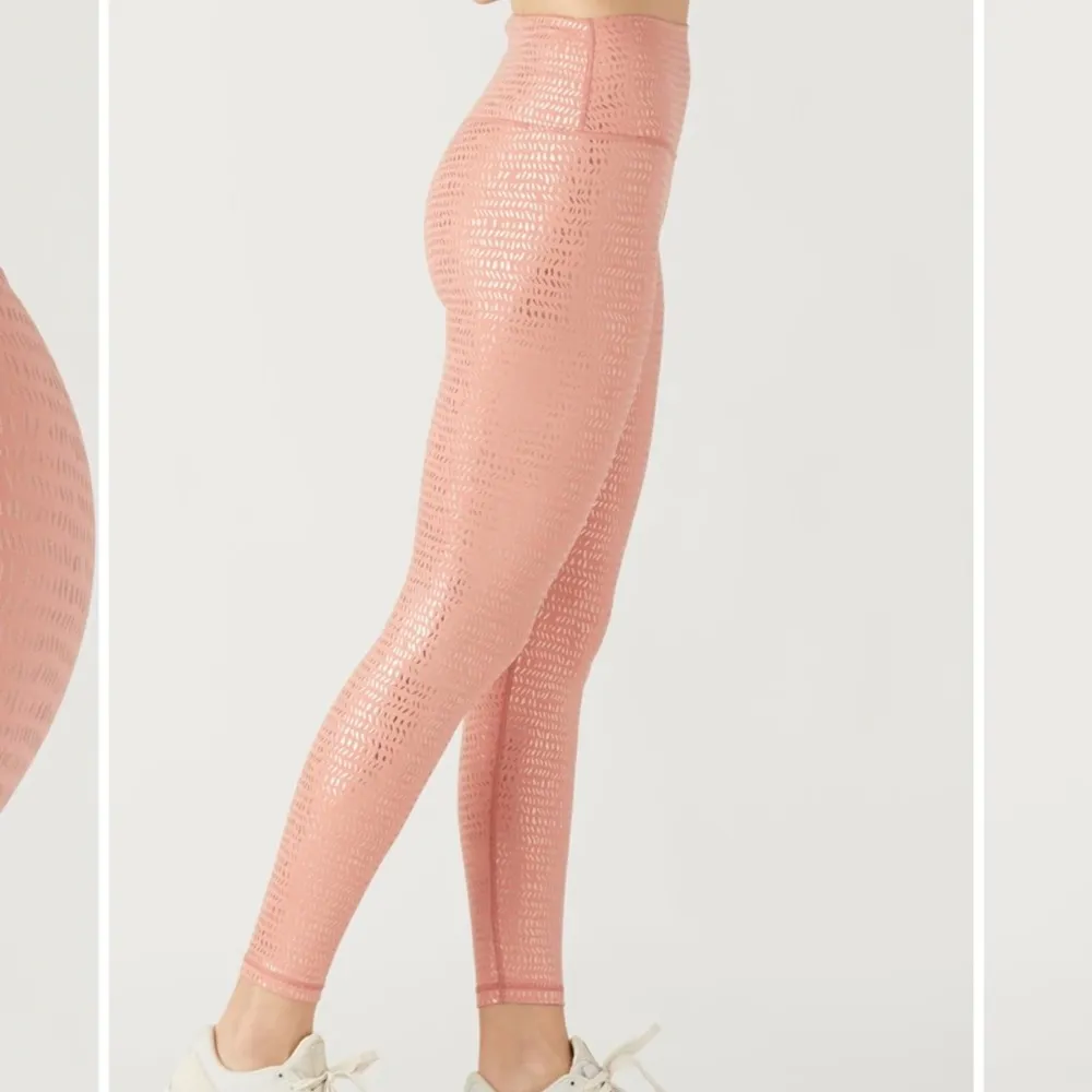 Glyder High Power leggings pink stretch elastic waistband pocket full length SM - Image 13