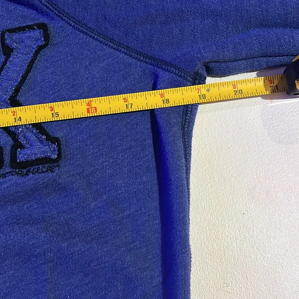 Pink Y2K sweatshirt 3d patched letters women’s size S Blue - Image 8