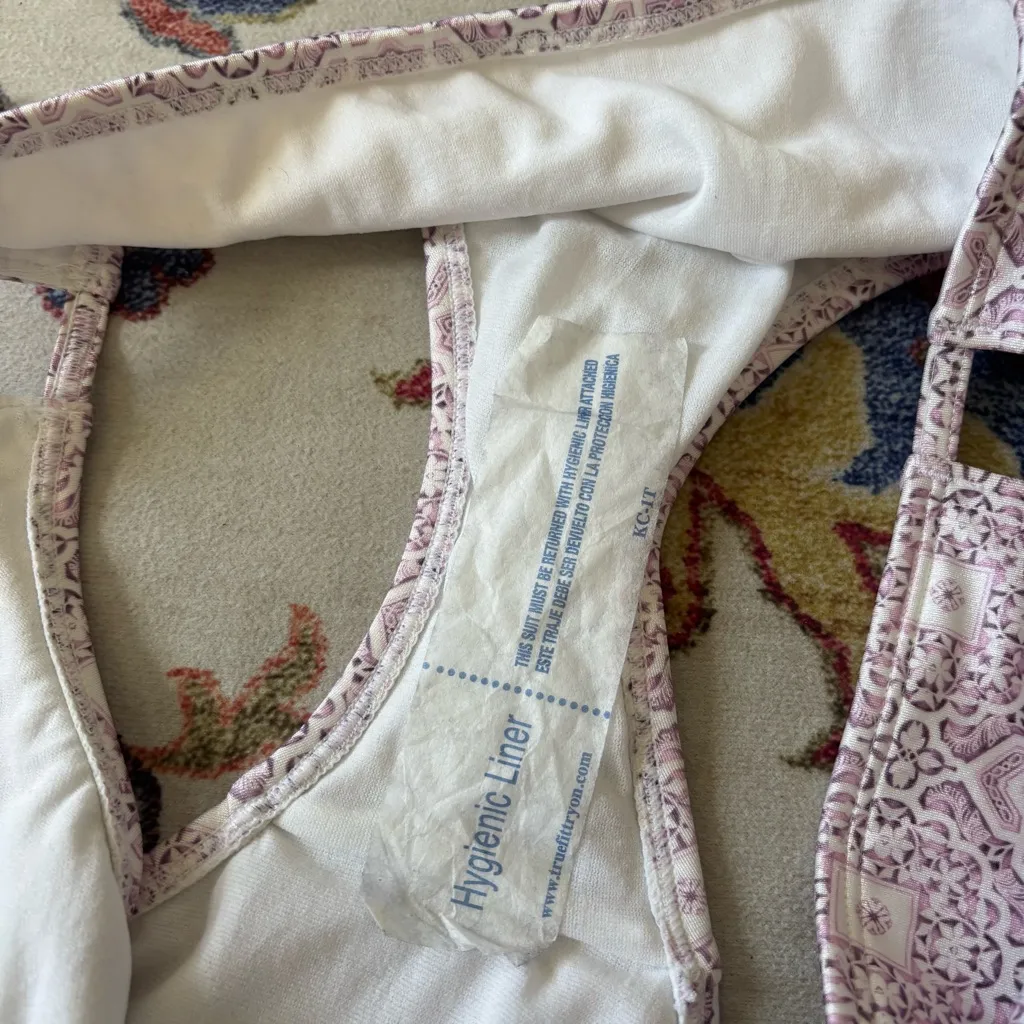 Athleta Purple Patterned Low Rise Bikini Bottom Side Cutout NWT XL - Image 7