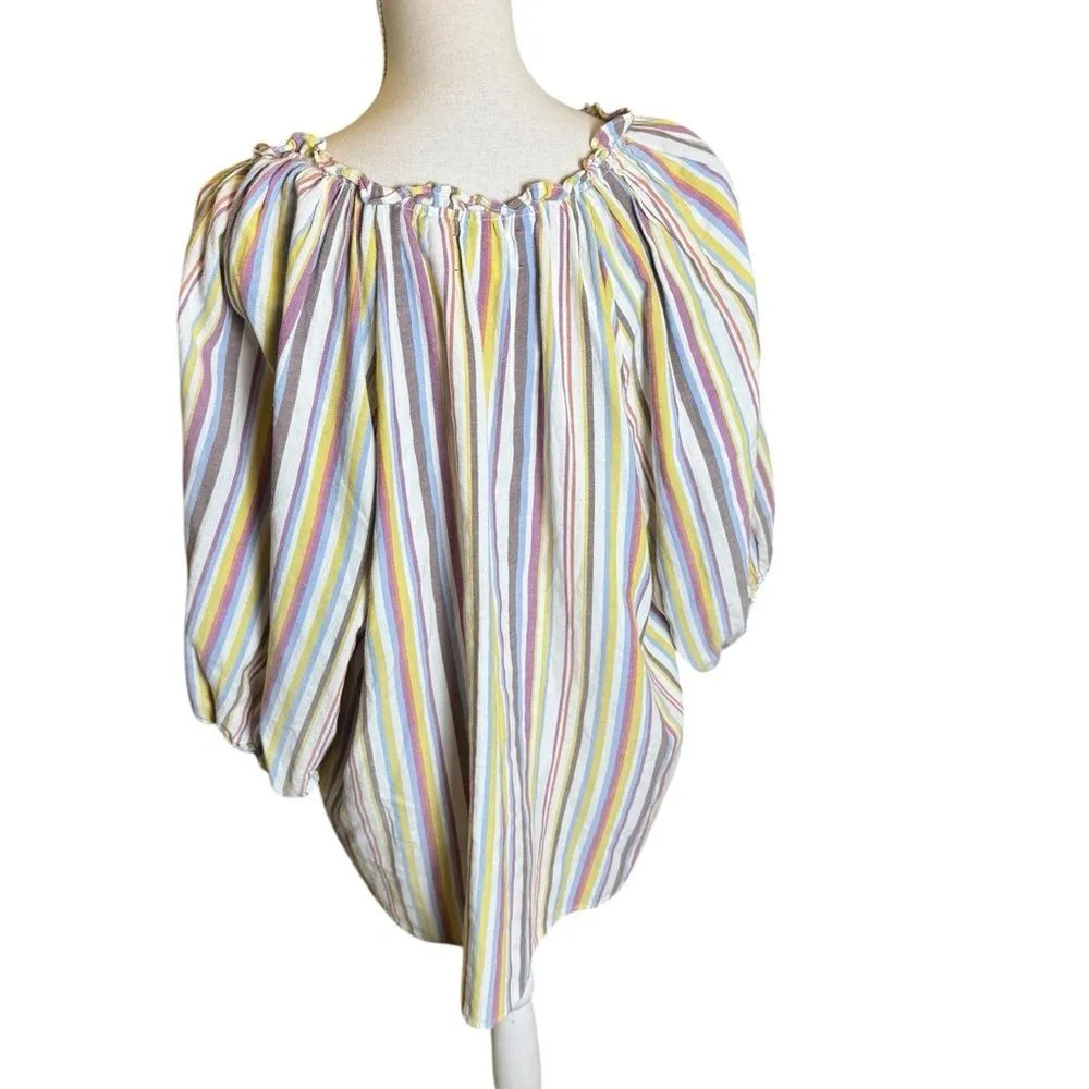 XirenA Jules Top Multicolor Stripe XL White - Image 5