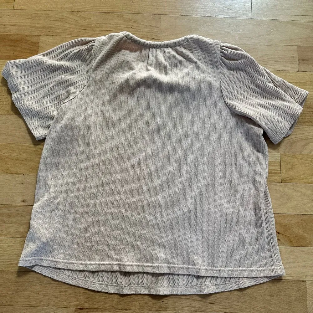 Madewell Pointelle Tie-Neck Tunic Top‎ 2X Color Avalon Pink - Image 7