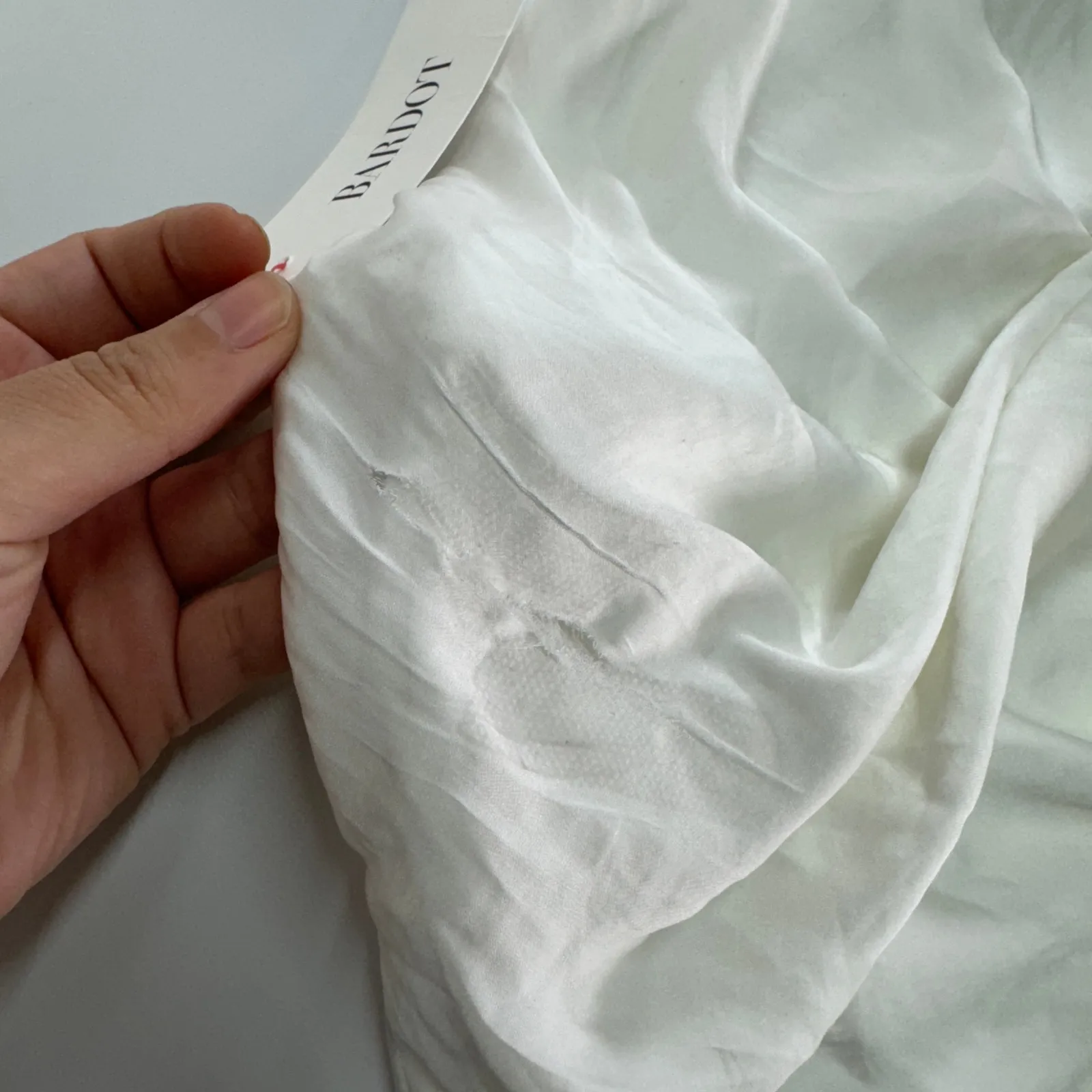 Bardot Dress Womens 6 White‎ River Bias Draped Open Back Side Slit - Image 13