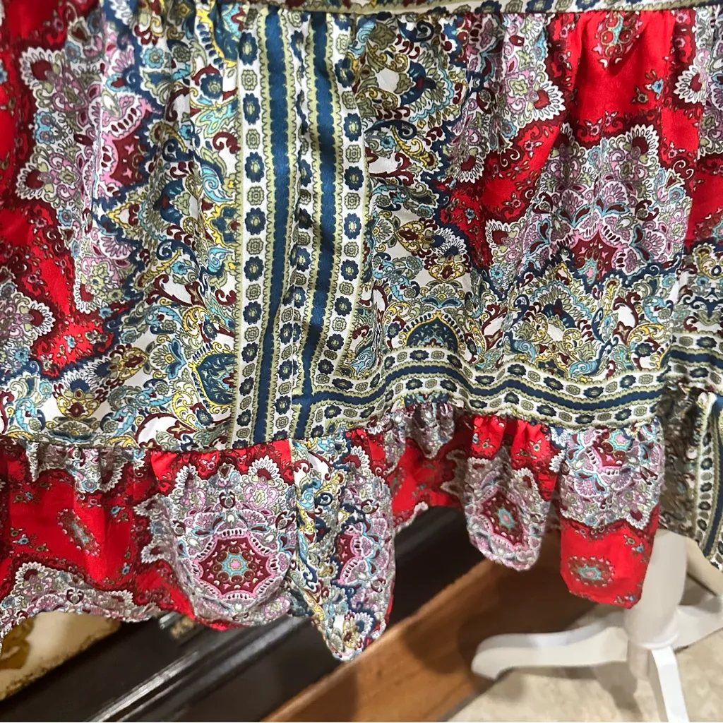 B.O.G. Collective Boho Medallion Print Tiered Midi Dress - Image 6