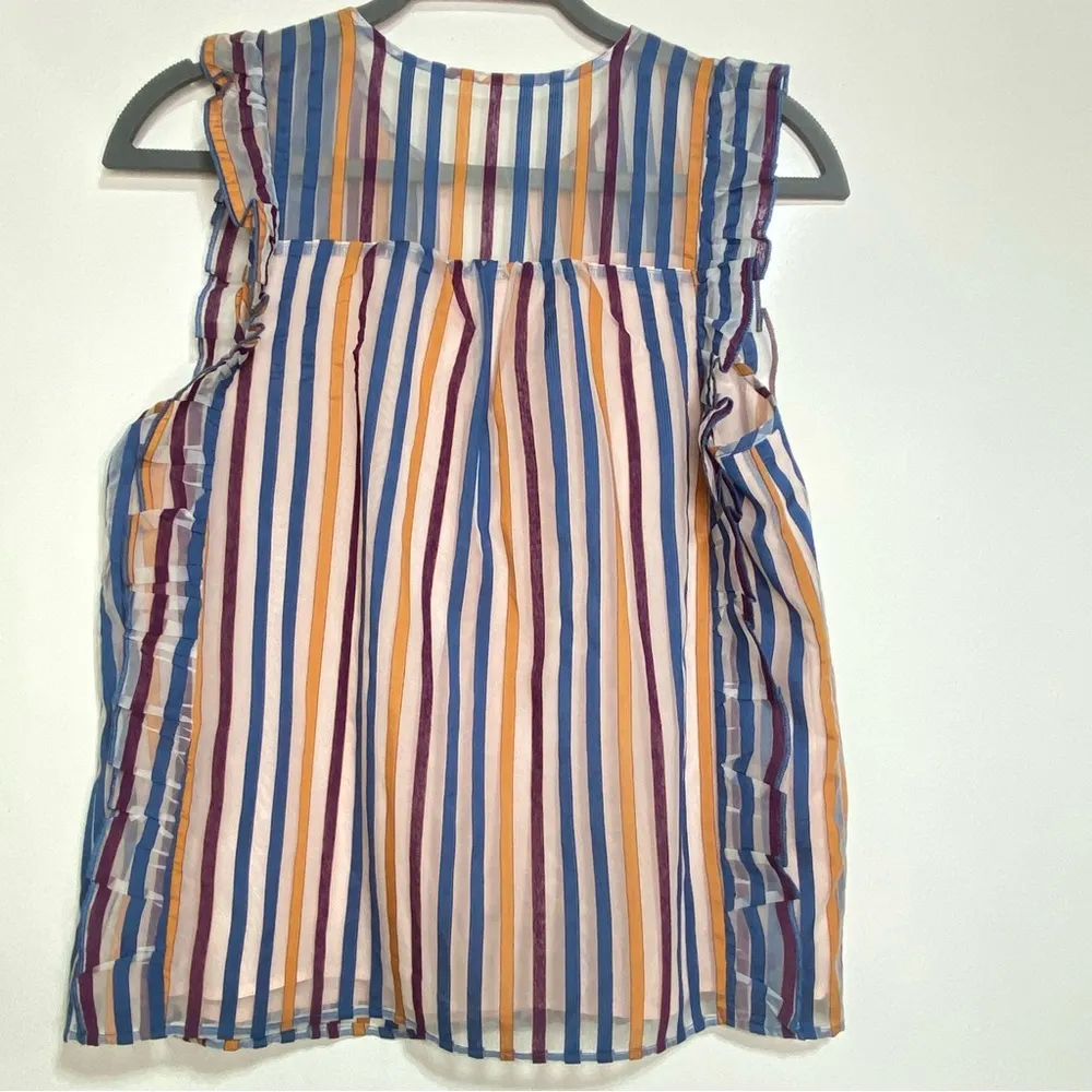 Anthro Maeve Elisabetta Striped Sleeveless Ruffle V Neck Top 2 - Image 12