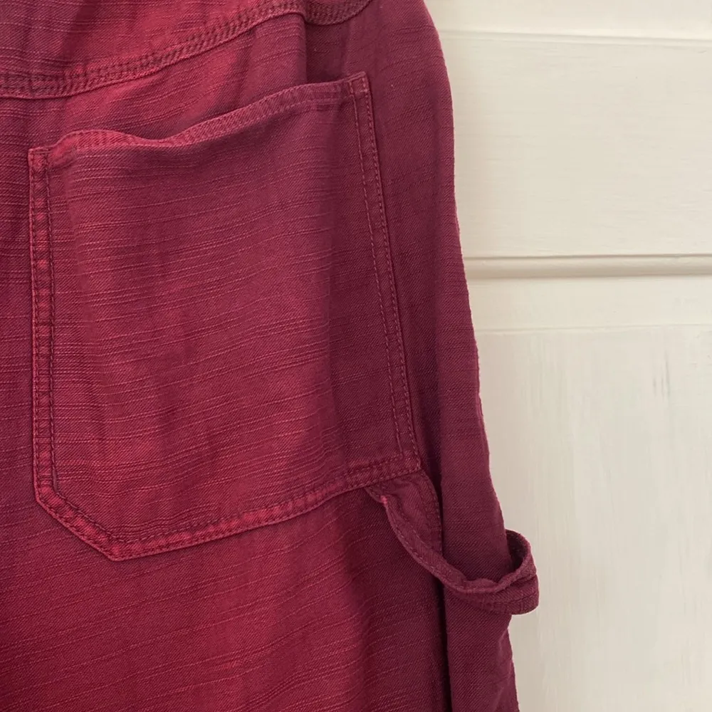 Free‎ People Stay Awhile Carpenter Pants Mulberry Size 4 Purple Maroon Wide Leg - Image 14