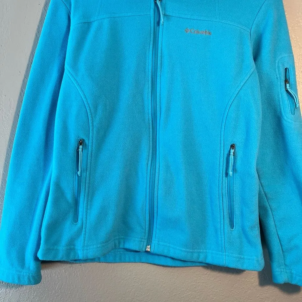 Columbia Vintage Y2K Women's Ski Jacket Bright Blue SZ S Full Zip-Up Cozy Preppy - Image 4