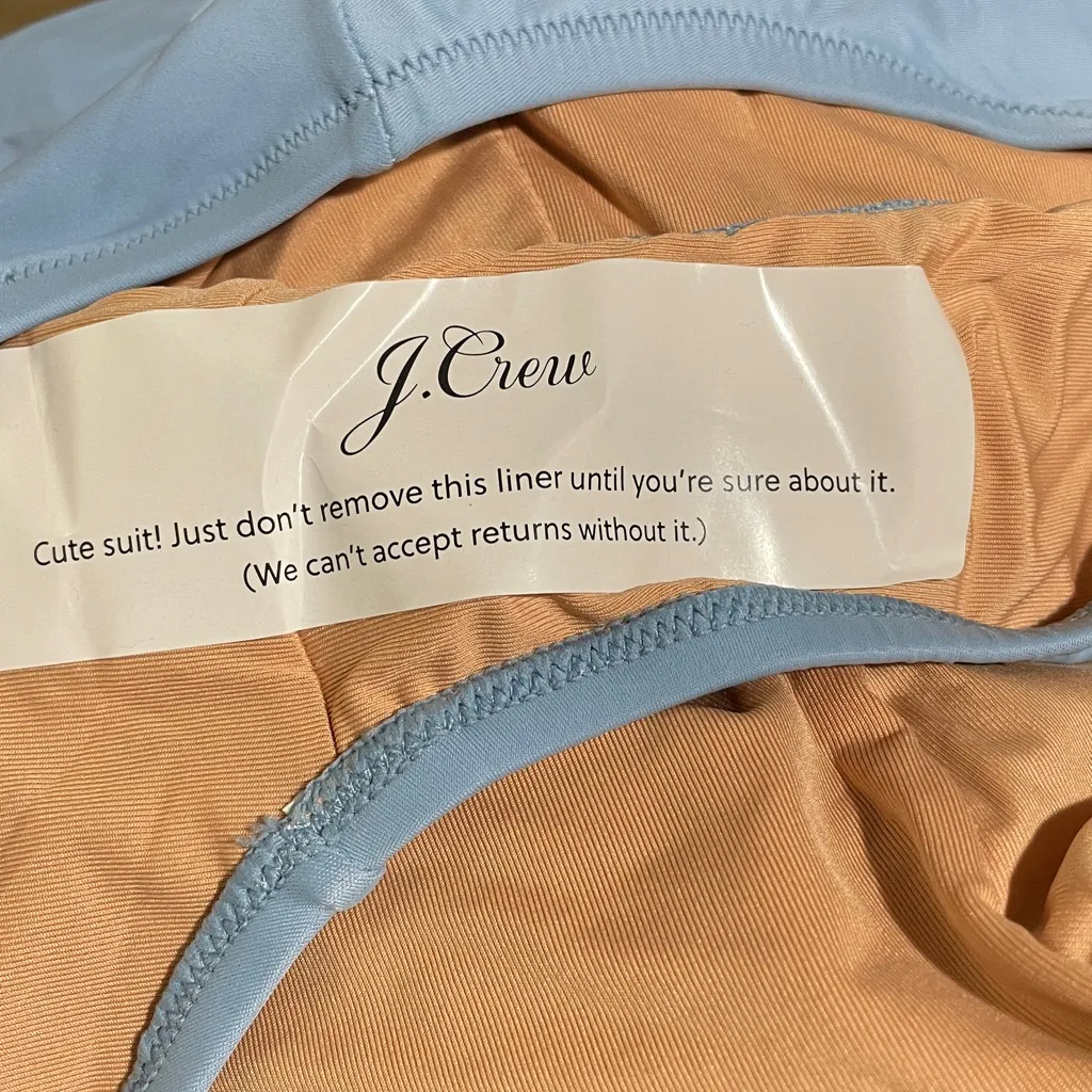 J Crew 1 Piece Swimsuit Bathing Suit Plunge Neck Plus Sz Misty Blue Sz 22 NWT - Image 6