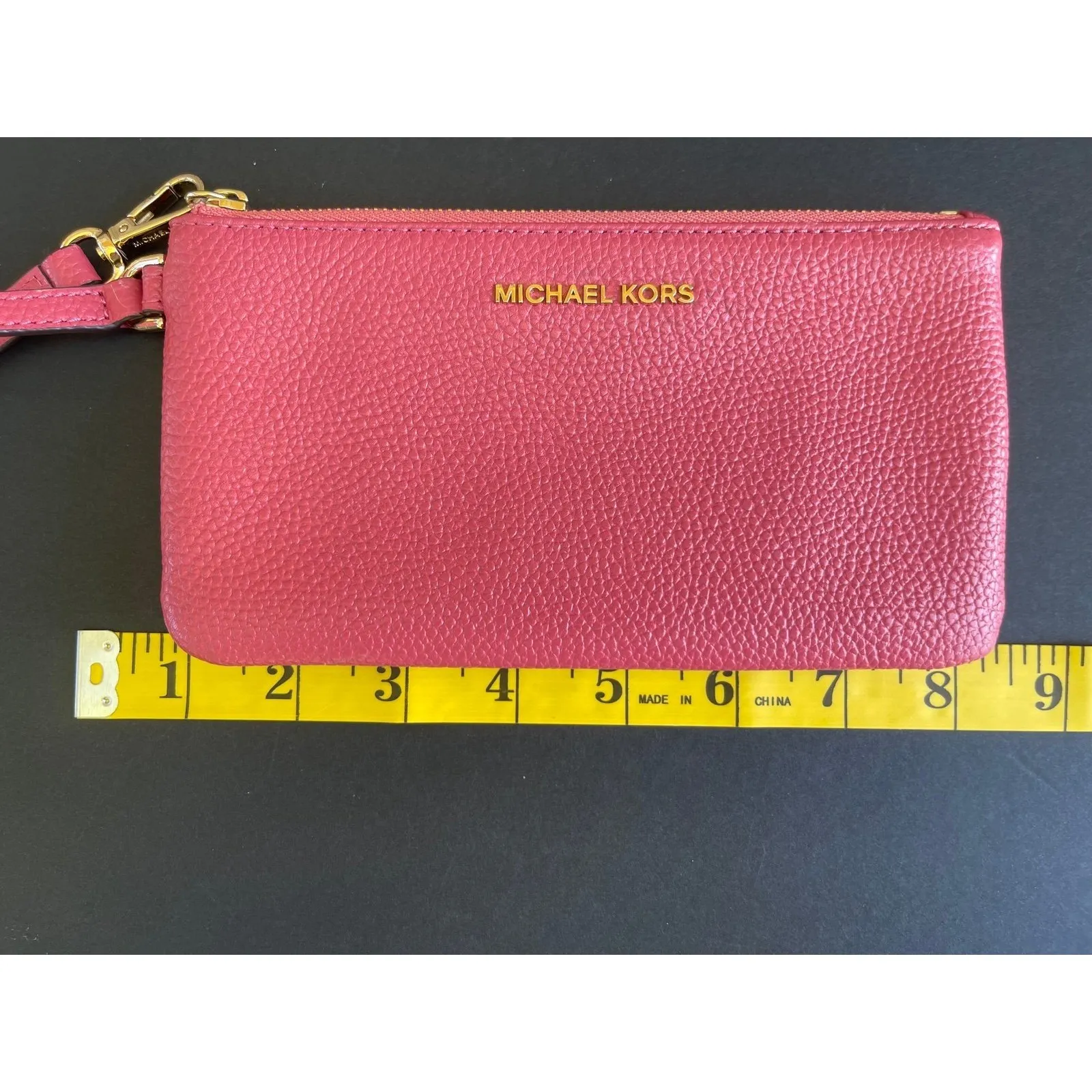 Michael Kors Pebble Leather Jet Set Wristlet Pink - Image 7