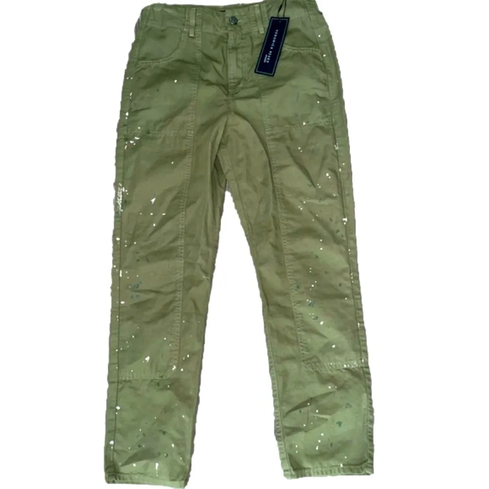 New Veronica Beard Pants Women 28 Twill Boho Ankle Carpenter Artsy Utility Olive - Image 10