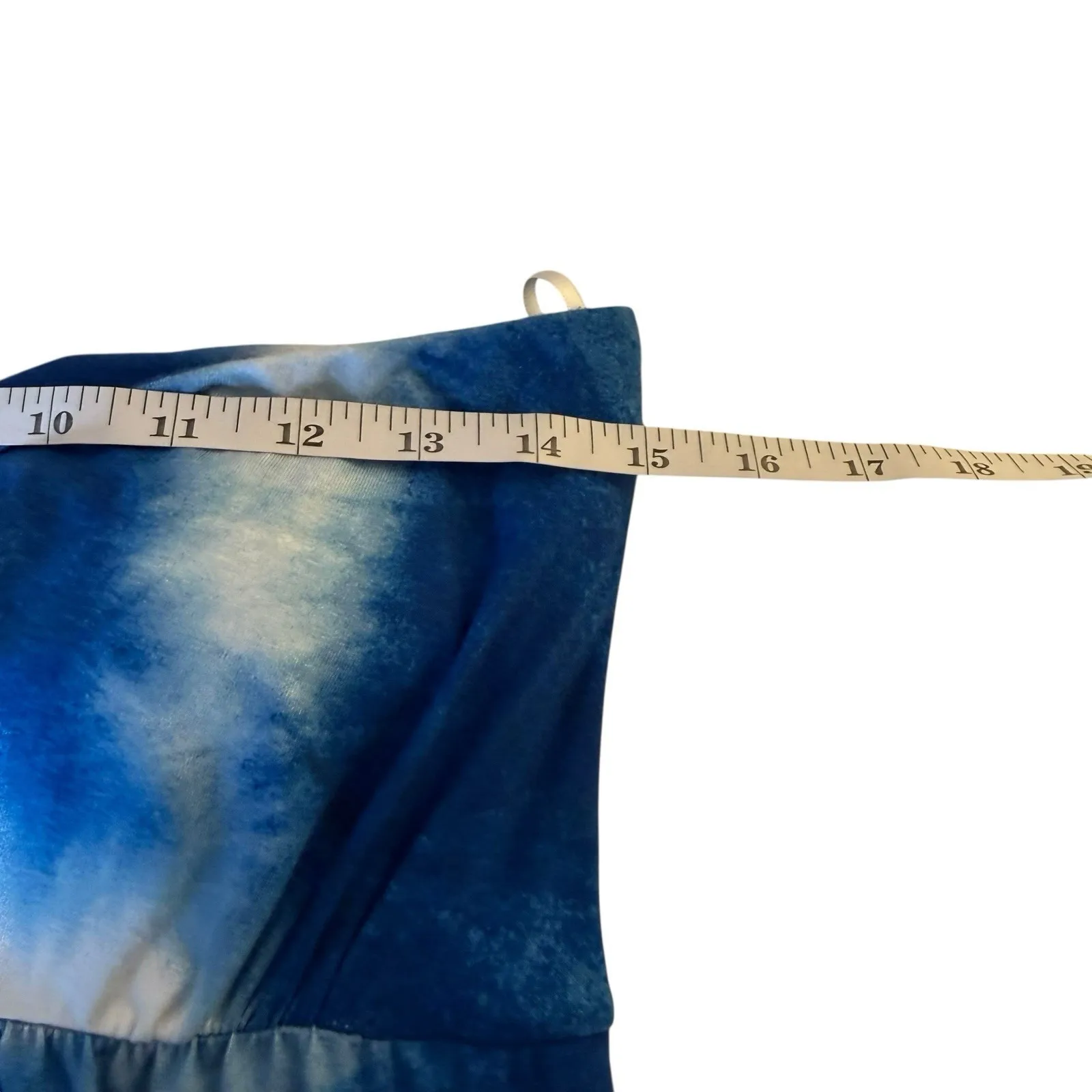 Soma Halter Maxi Bra Dress Blue White Tie Dye Medium Vacation Beach Cruise Vacay - Image 8