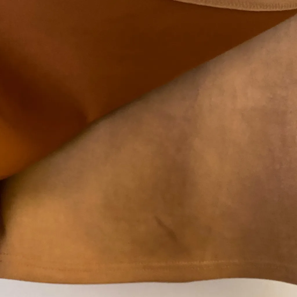 Forever 21 Womens Faux Suede Brown Tan Mini Wrap Skirt S Small Waist 26” - Image 6