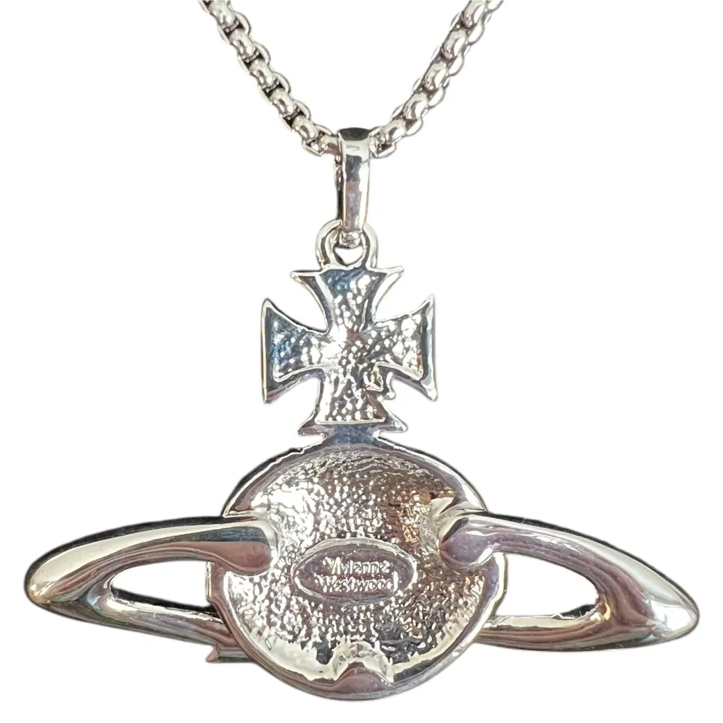 Vivienne Westwood Large Shooting Star Orb Necklace 17” with dust bag, cloth - Image 2