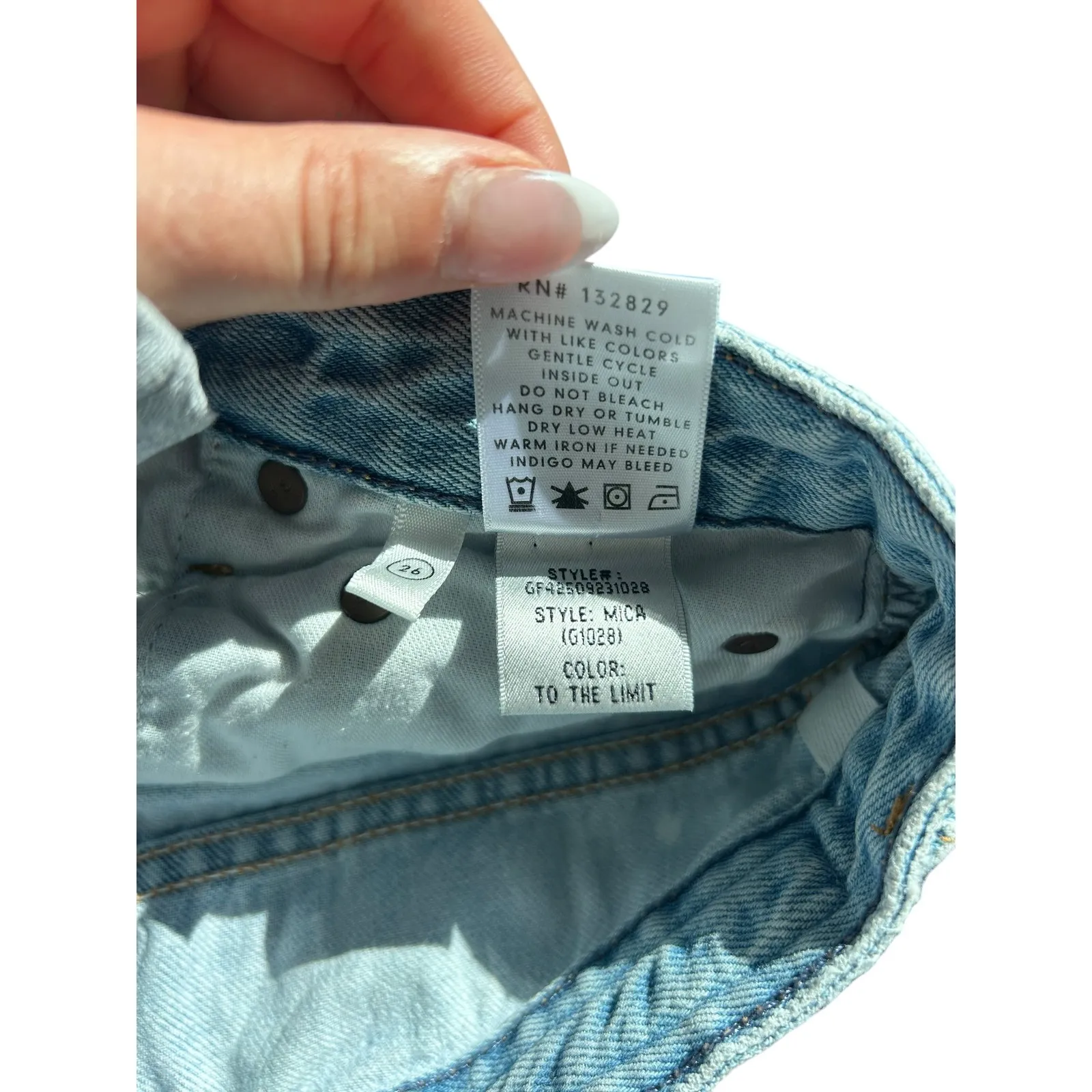 GRLFRND Mica High Rise Straight Leg Ripped Jeans To the Limit Light Wash Size 26 - Image 12