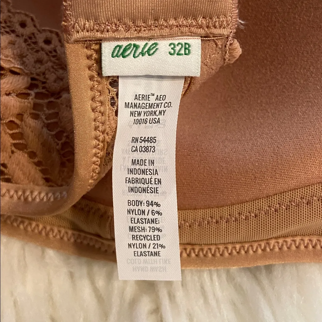 Aerie Plunge  Women's Lace Bralette - Brown/Tan size 32B brand new - Image 5