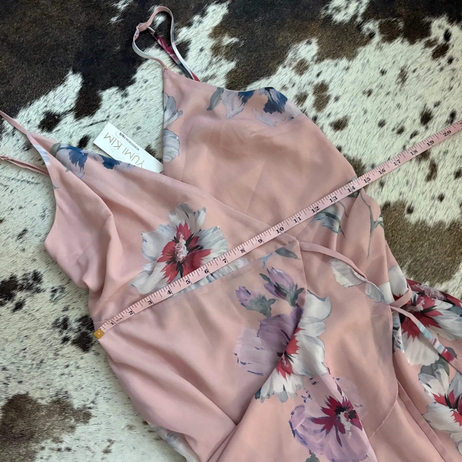 YUMI KIM Cross Roads Maxi Dress in Forget Me Not Blush Size S NWT Wrap Floral - Image 10