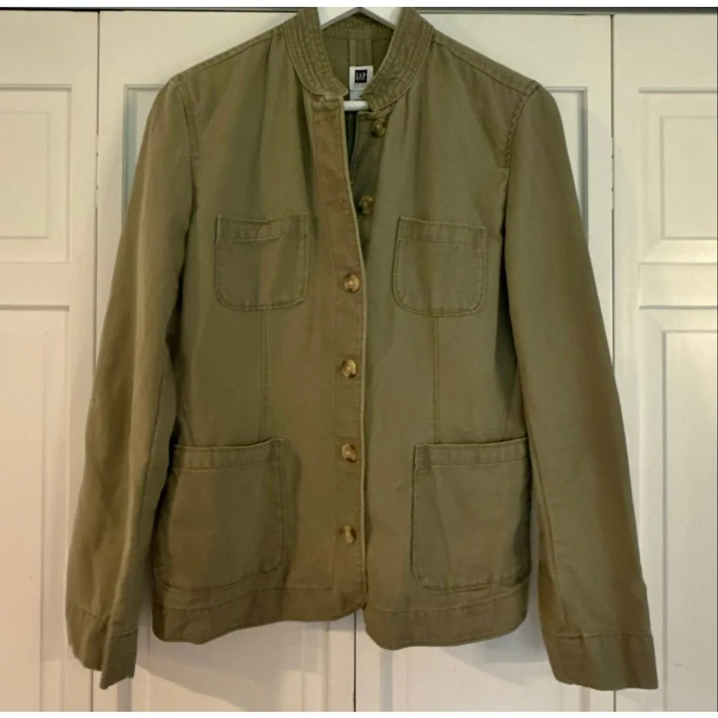 Gap olive green collared blazer jacket size M - Image 2
